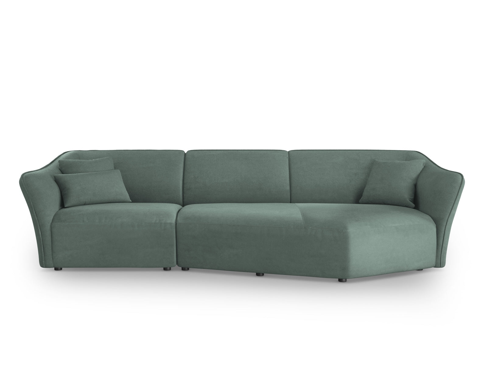 Tokyo Boucle Modular Ecksofa rechts 5 Sitzer in Mint präsentiert im Onlineshop von KAQTU Design AG. Ecksofa rechts ist von Cosmopolitan Design