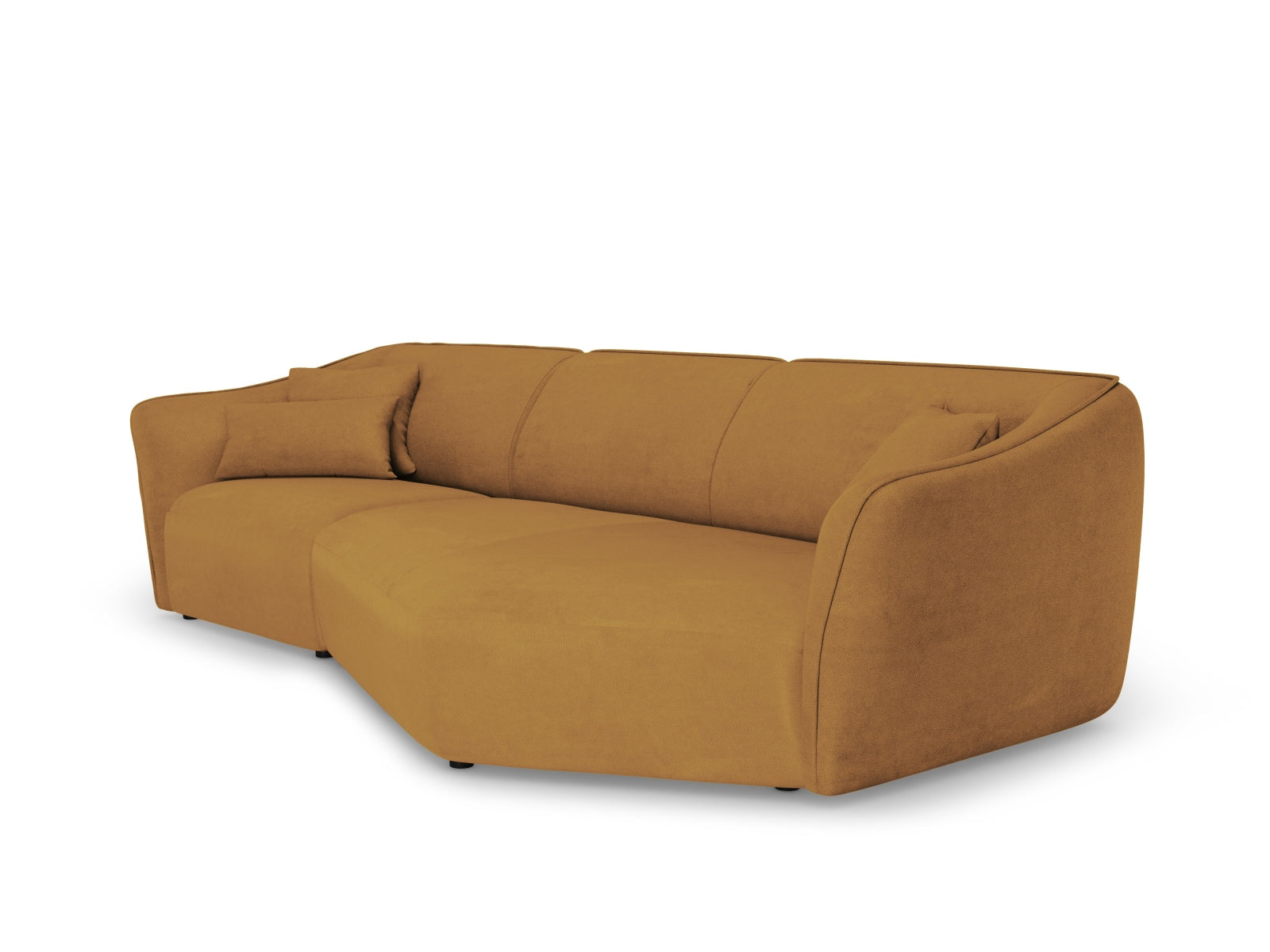 Tokyo Boucle Modular Ecksofa rechts 5 Sitzer in Mustard präsentiert im Onlineshop von KAQTU Design AG. Ecksofa rechts ist von Cosmopolitan Design