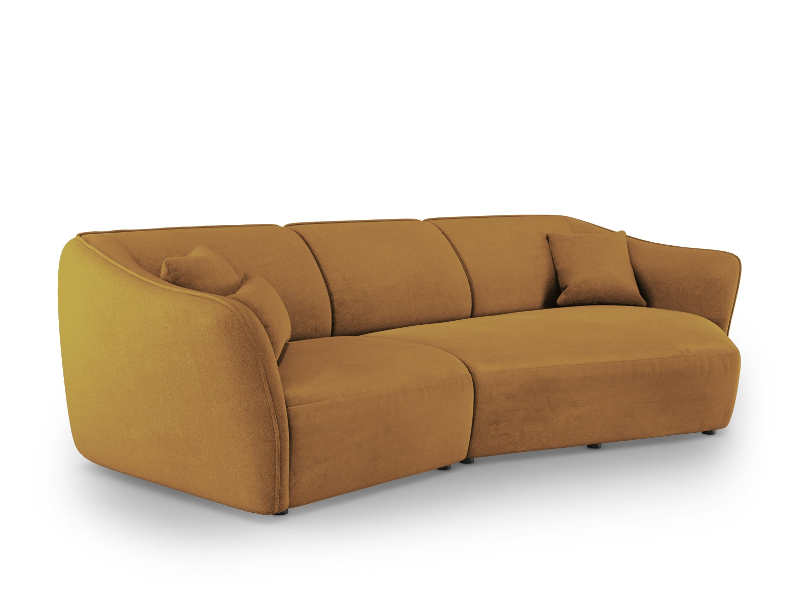Tokyo Boucle Modular Ecksofa rechts 5 Sitzer in Mustard präsentiert im Onlineshop von KAQTU Design AG. Ecksofa rechts ist von Cosmopolitan Design