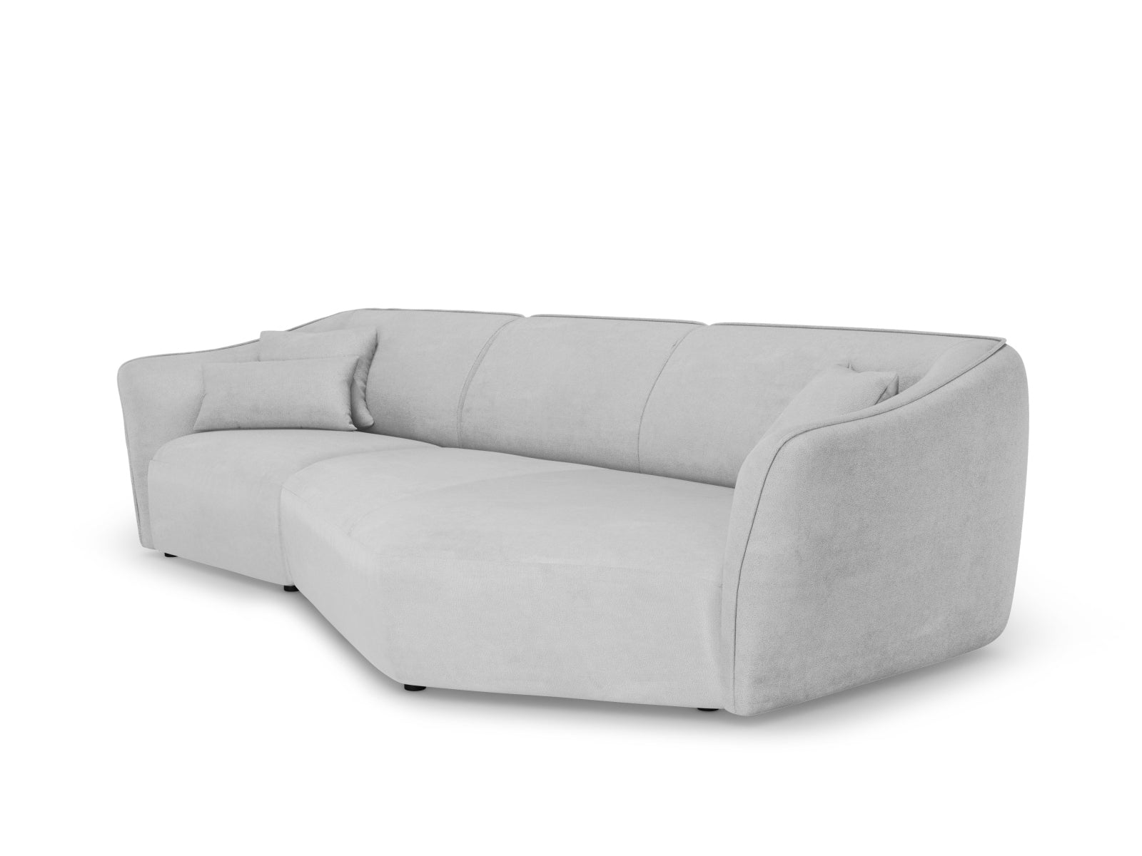 Tokyo Boucle Modular Ecksofa rechts 5 Sitzer in Light Grey präsentiert im Onlineshop von KAQTU Design AG. Ecksofa rechts ist von Cosmopolitan Design
