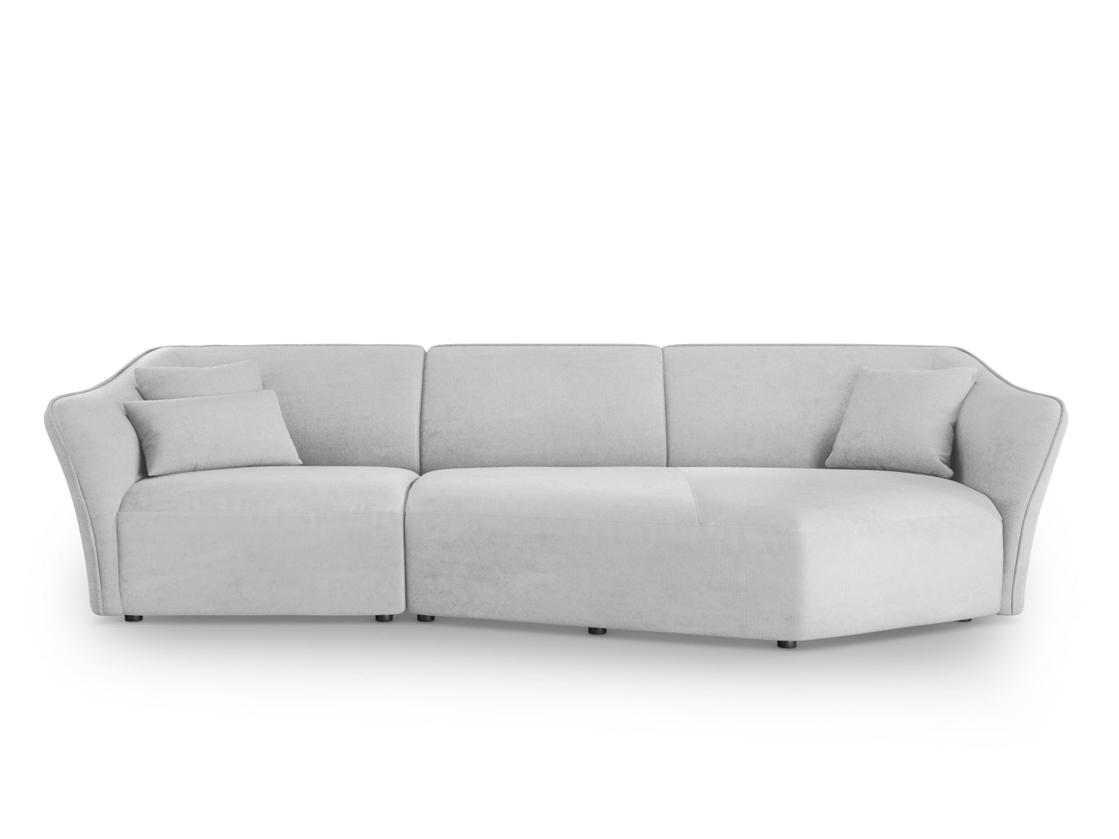 Tokyo Boucle Modular Ecksofa rechts 5 Sitzer in Light Grey präsentiert im Onlineshop von KAQTU Design AG. Ecksofa rechts ist von Cosmopolitan Design