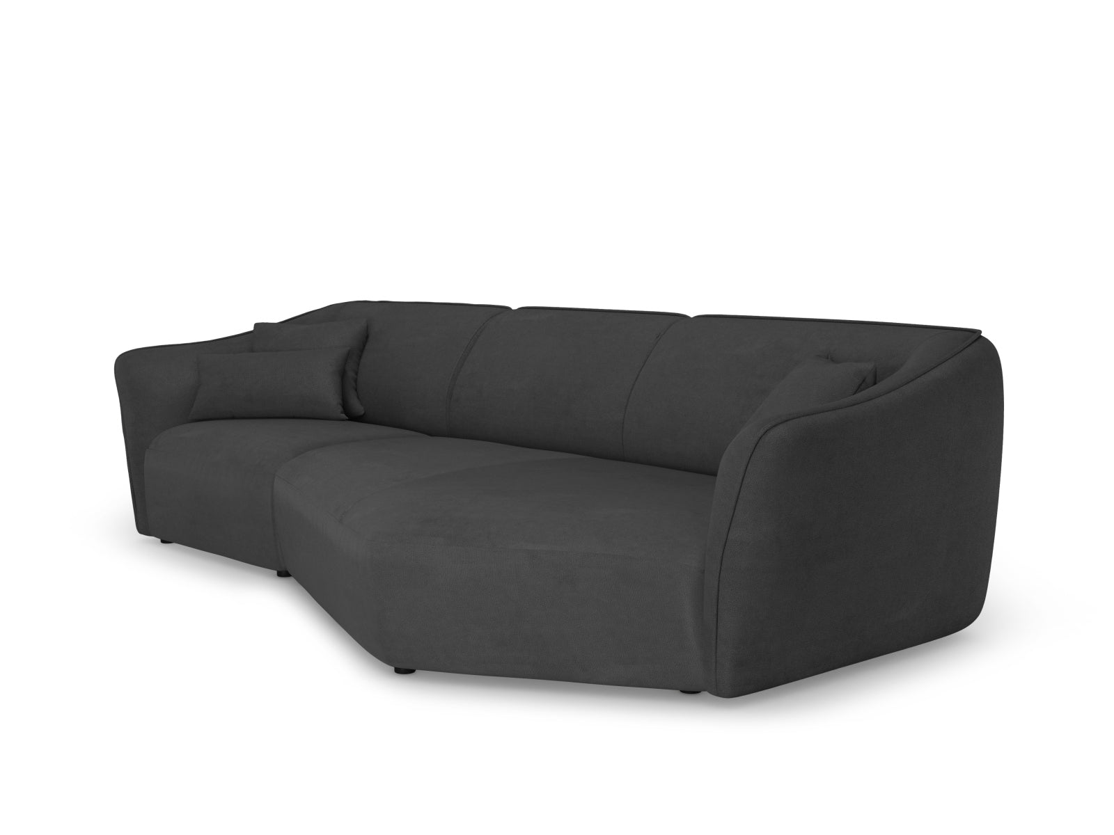 Tokyo Boucle Modular Ecksofa rechts 5 Sitzer in Graphite präsentiert im Onlineshop von KAQTU Design AG. Ecksofa rechts ist von Cosmopolitan Design