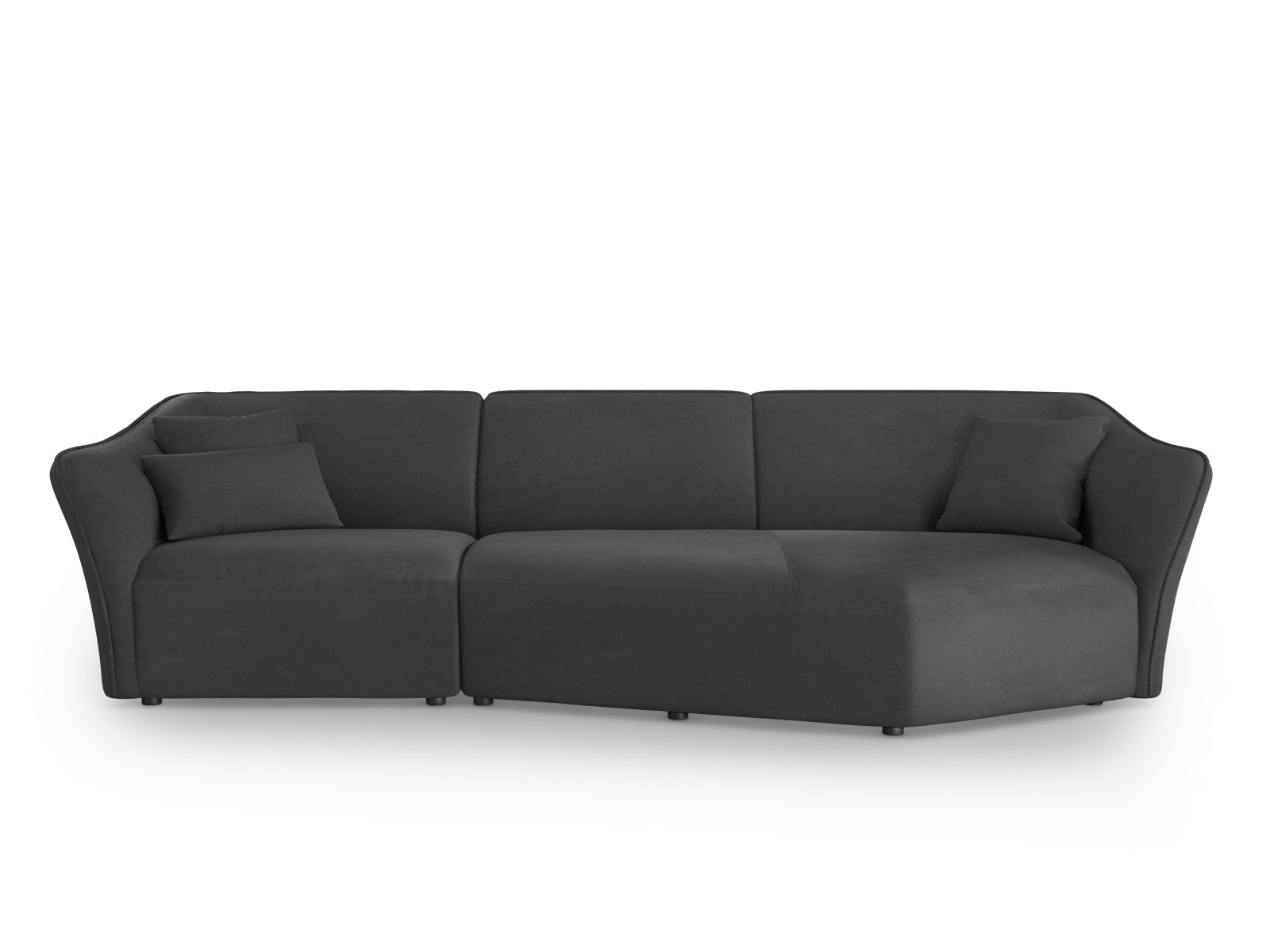 Tokyo Boucle Modular Ecksofa rechts 5 Sitzer in Graphite präsentiert im Onlineshop von KAQTU Design AG. Ecksofa rechts ist von Cosmopolitan Design