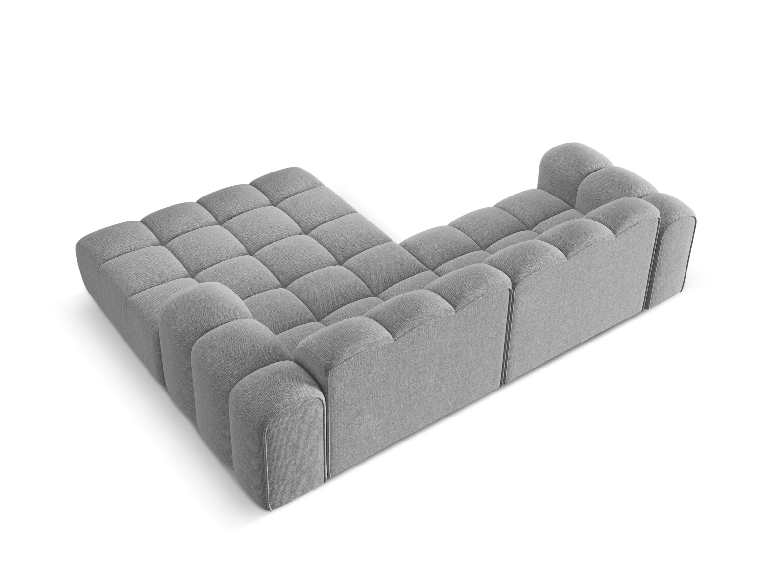 Modernes 3-Sitzer Ecksofa Treno in ansprechendem Grauton, perfekt für stilvolle Wohnräume und gemütliche Stunden von Cosmopolitan Design.
