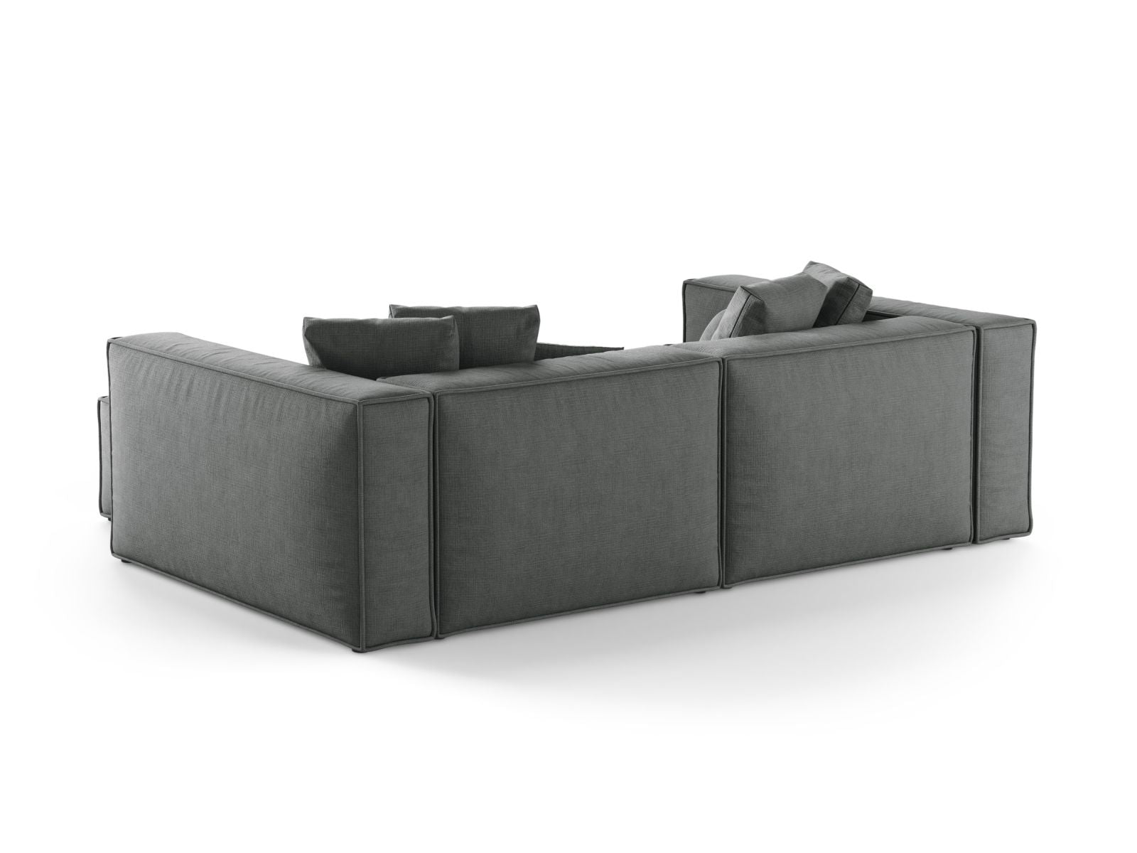 Modernes 3-Sitzer Ecksofa Aveiro in ansprechendem Grau, ideal für stilvolle Wohnräume und gemütliche Abende, erhältlich bei Cosmopolitan Design.