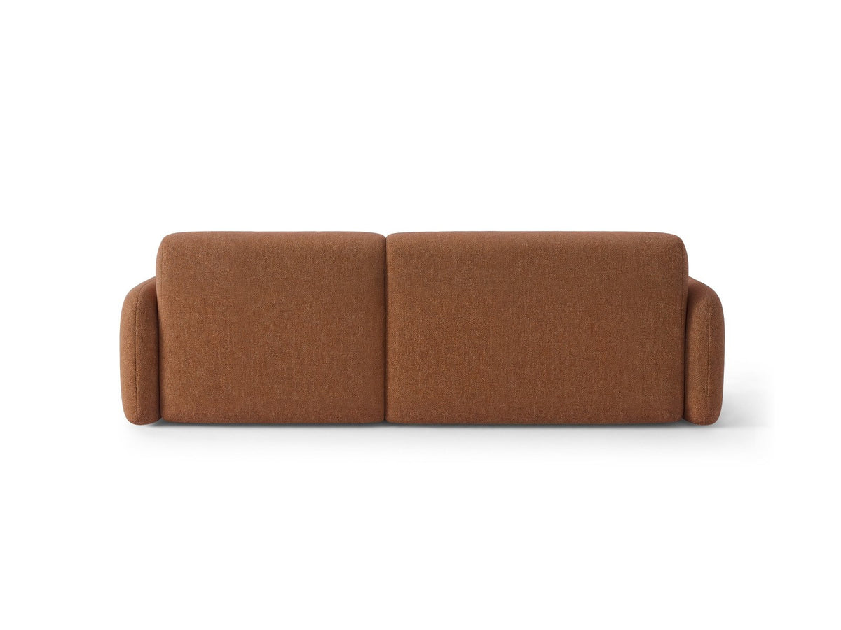 Ecksofa Malmo mit Récamière, bezogen in Chenille-Stoff Scott, auf schwarzen Beinen