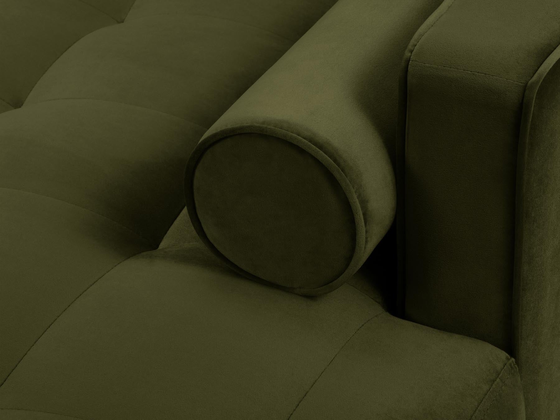 Stylisches 4-Sitzer Ecksofa rechts Aspen in ansprechendem Grünton, perfekt für stilvolle und einladende Wohnbereiche von Cosmopolitan Design.