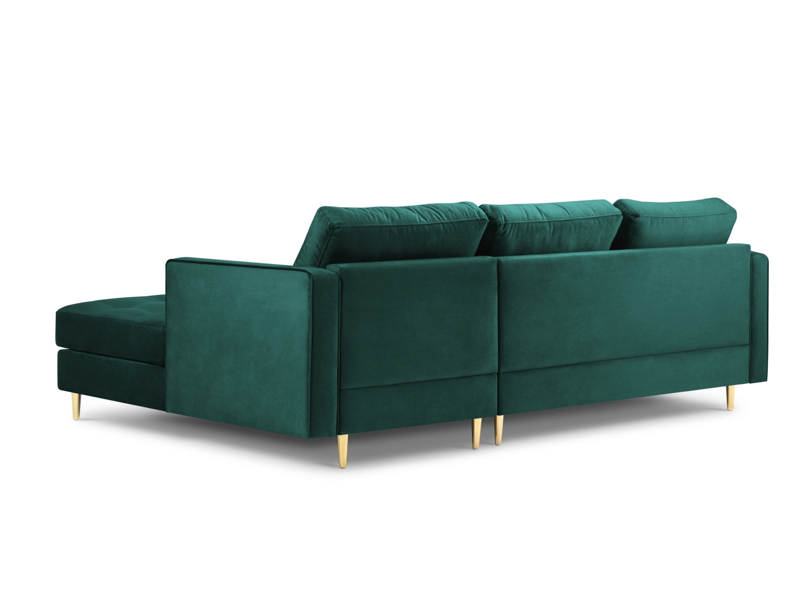 Modernes 4-Sitzer Ecksofa rechts Aspen in ansprechendem Petrol, perfekt für stilvolle Wohnzimmer und gemütliche Entspannung.