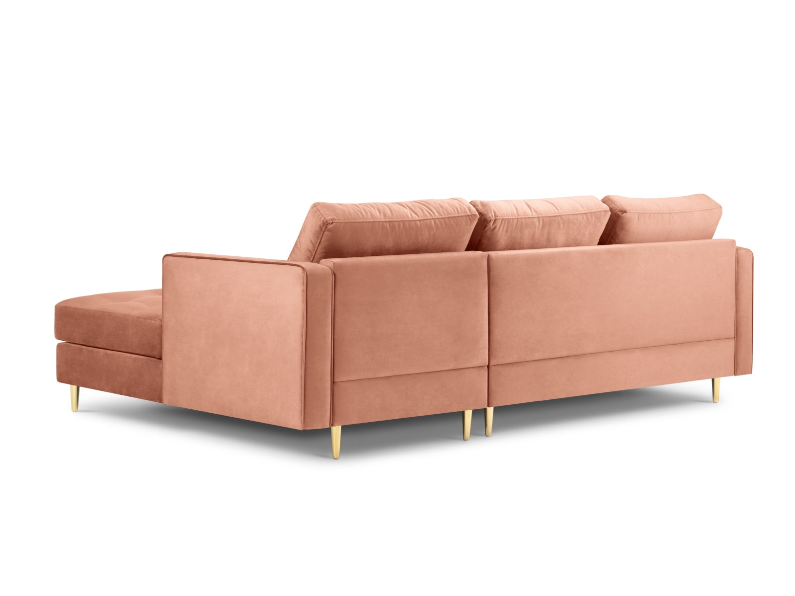Elegantes 4-Sitzer Ecksofa rechts Aspen in strahlendem Pink, perfekt für trendbewusste Wohnräume und stilvolle Akzente.