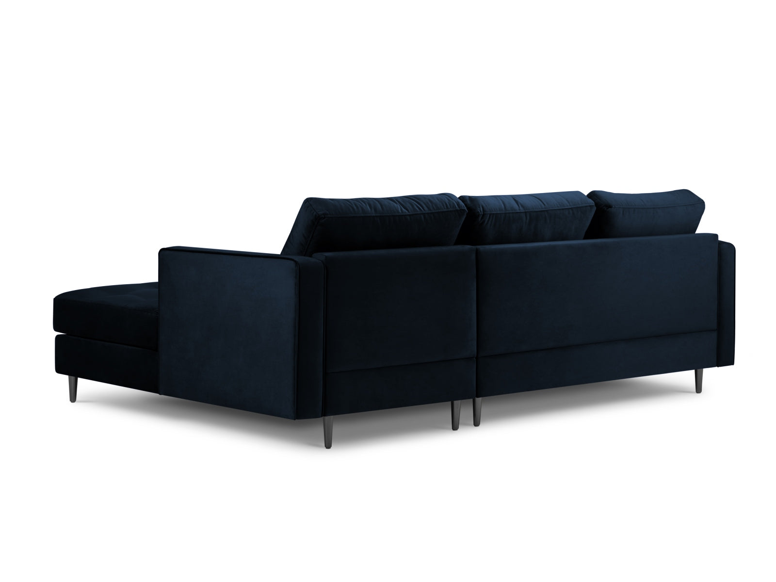Modernes 4-Sitzer Ecksofa rechts Aspen in Royal Blue, perfekt für stilvolle Wohnräume, bietet Komfort und Eleganz von Cosmopolitan Design.