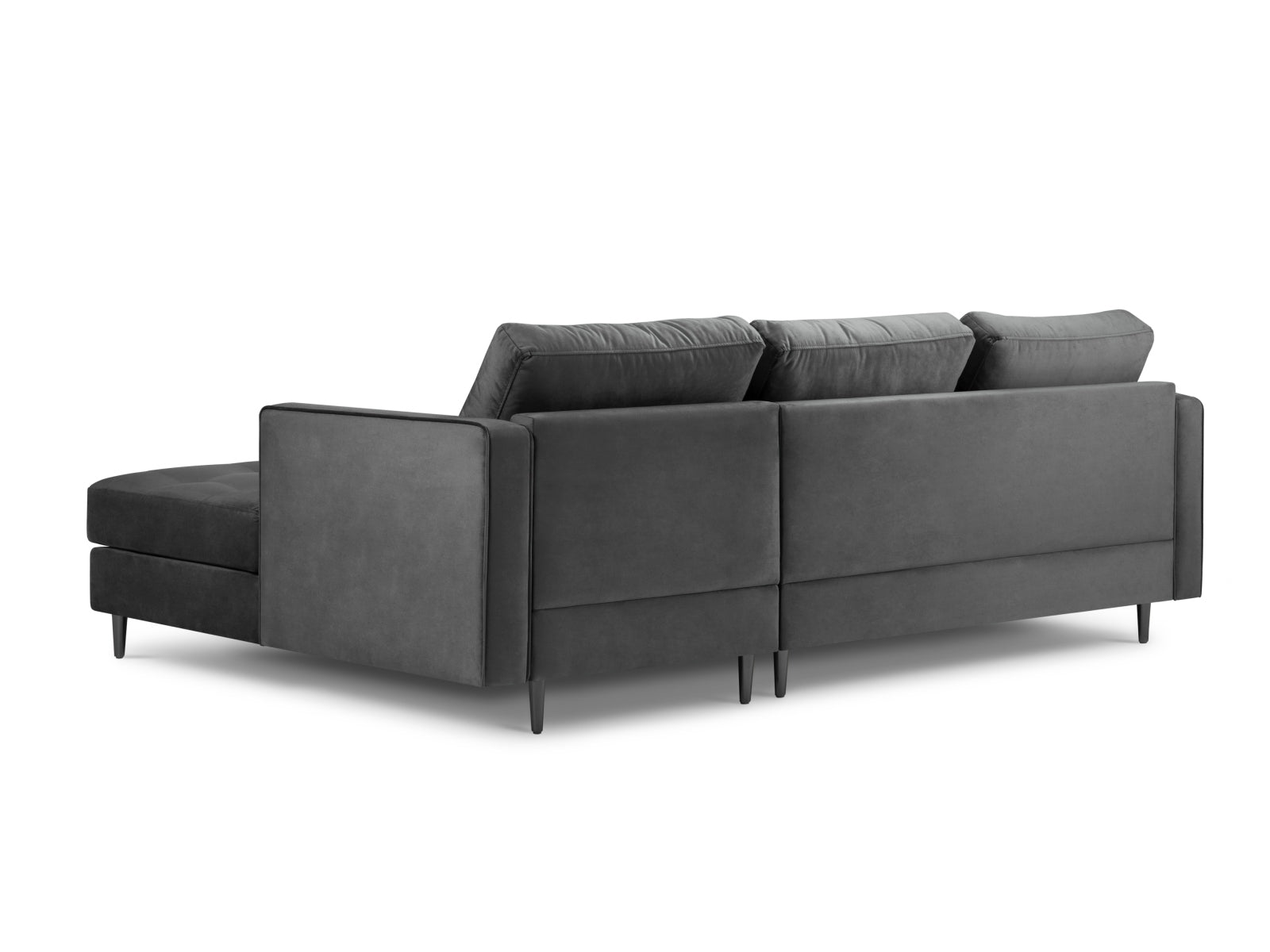 Stylisches 4-Sitzer Ecksofa rechts Aspen in zeitlosem Dunkelgrau, perfekt für gemütliche Stunden und modernes Interieur.