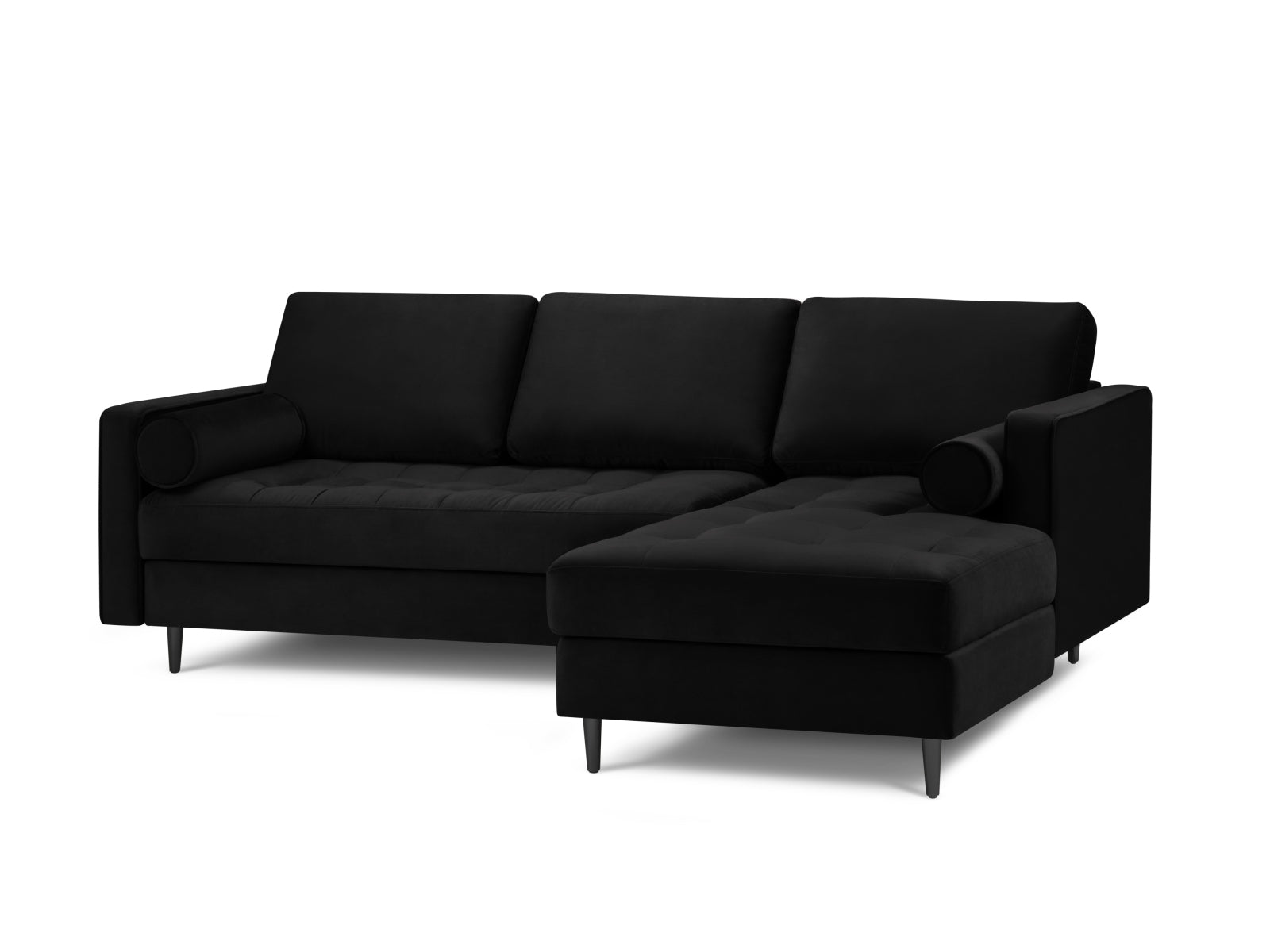 4-Sitzer Ecksofa rechts Aspen in Black-Salvador präsentiert im Onlineshop von KAQTU Design AG. Ecksofa rechts ist von Cosmopolitan Design