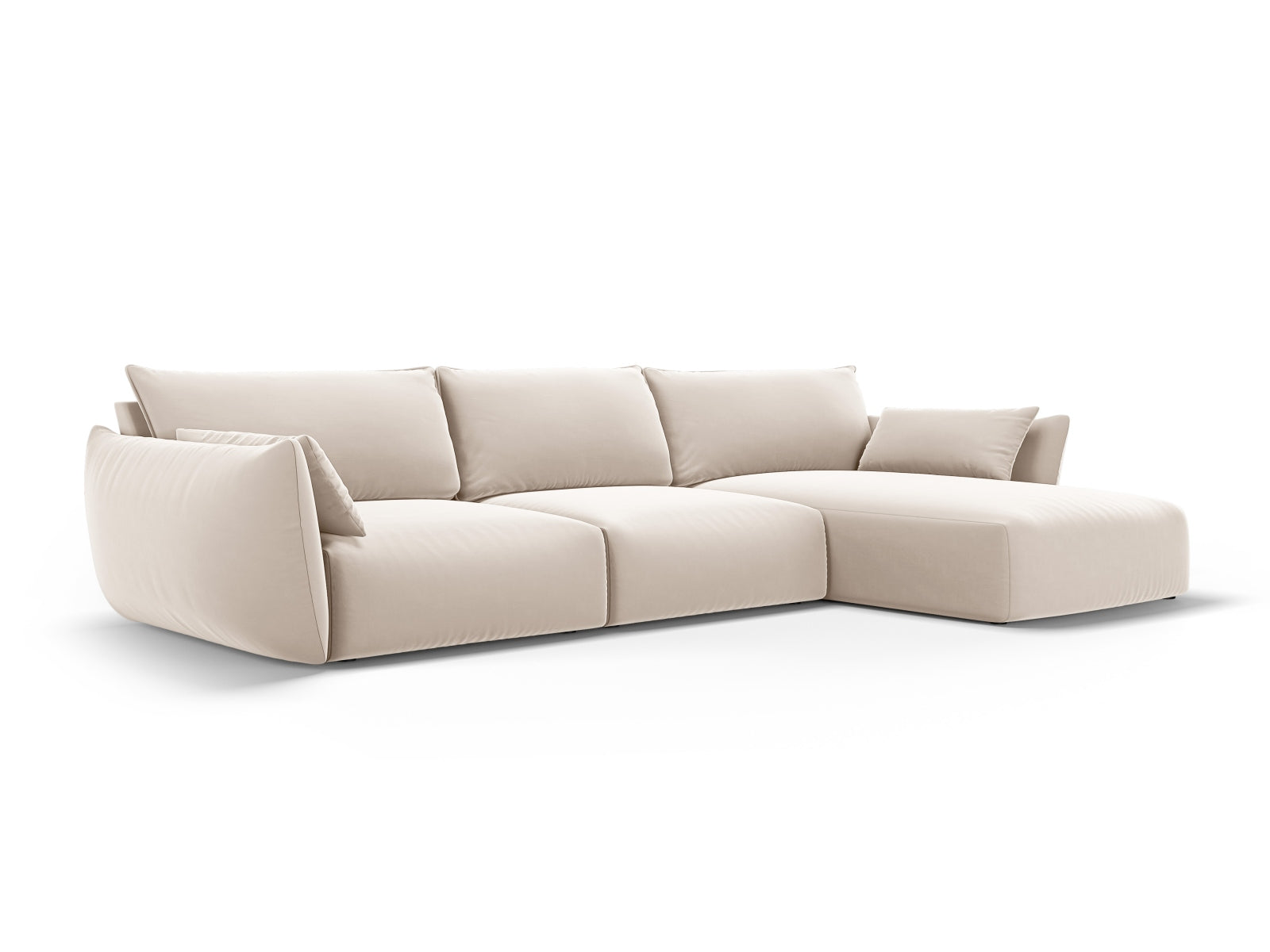 Beige 4-Sitzer Ecksofa Matera von Cosmopolitan Design, stilvolles und modernes Design für Ihr Wohnzimmer, bequem und einladend.