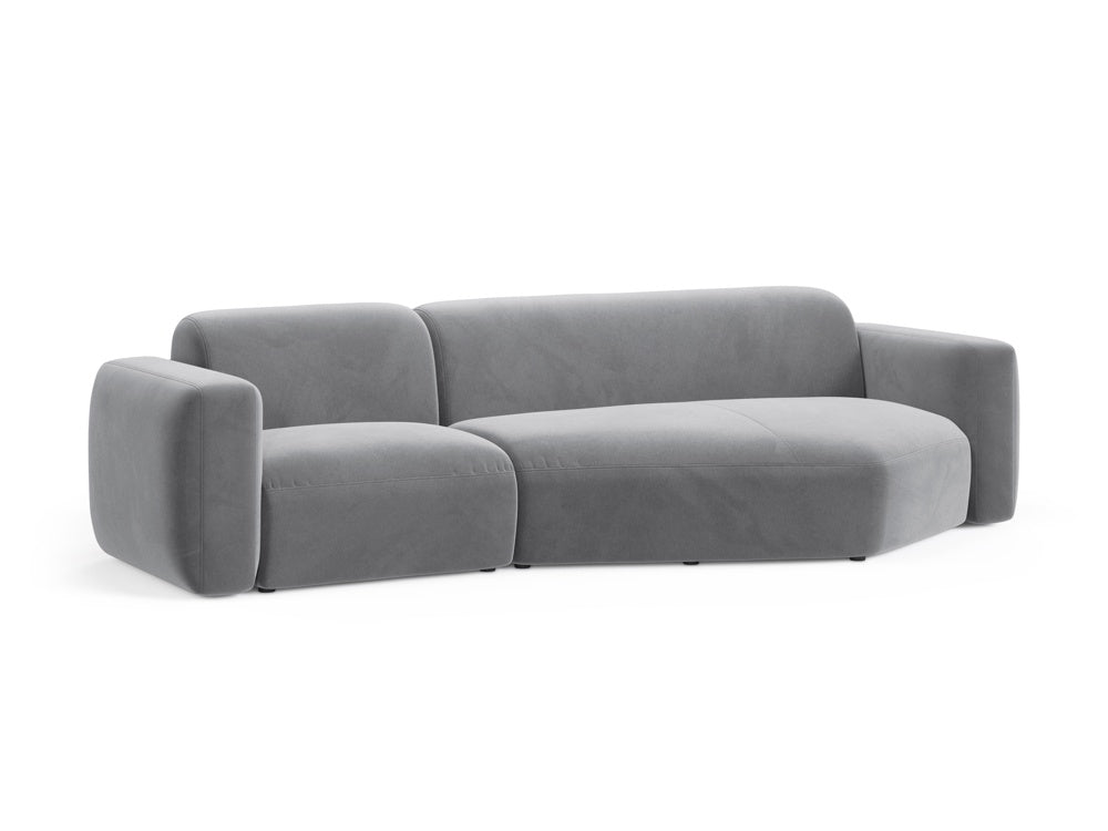 Strino Velour Modular Ecksofa rechts 3 Sitzer in Grey präsentiert im Onlineshop von KAQTU Design AG. Ecksofa rechts ist von Cosmopolitan Design