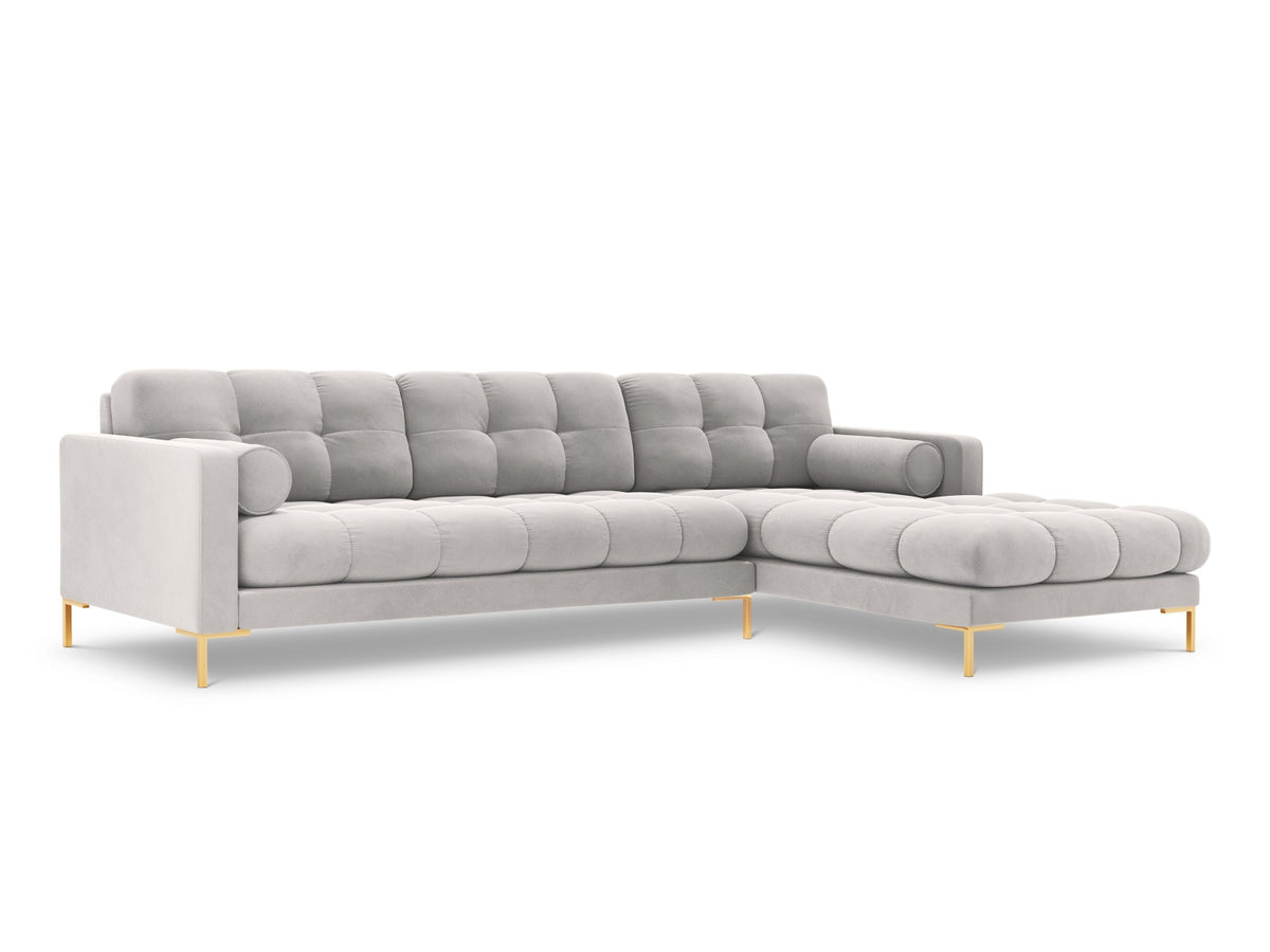 5-Sitzer Ecksofa rechts Bali in Silver-Bluvel präsentiert im Onlineshop von KAQTU Design AG. Ecksofa rechts ist von Cosmopolitan Design