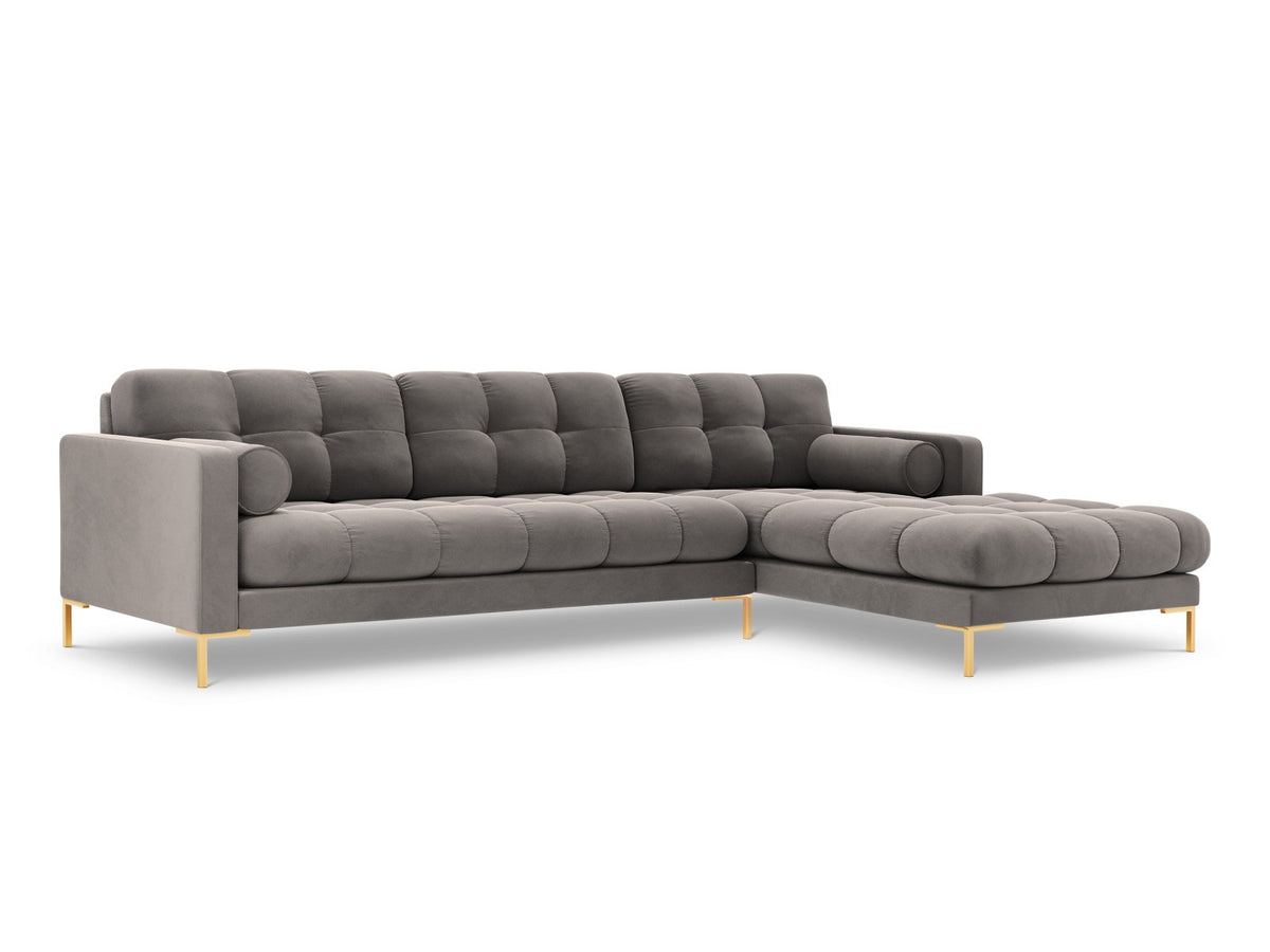 5-Sitzer Ecksofa rechts Bali in Light Grey-Bluvel präsentiert im Onlineshop von KAQTU Design AG. Ecksofa rechts ist von Cosmopolitan Design