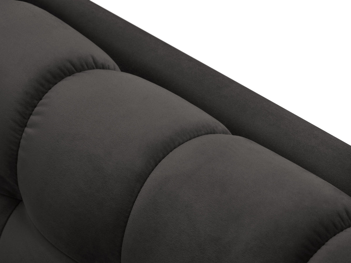 Ecksofa rechts Bali von Cosmopolitan Design mit Récamière, Stoffbezug und Metallbeinen