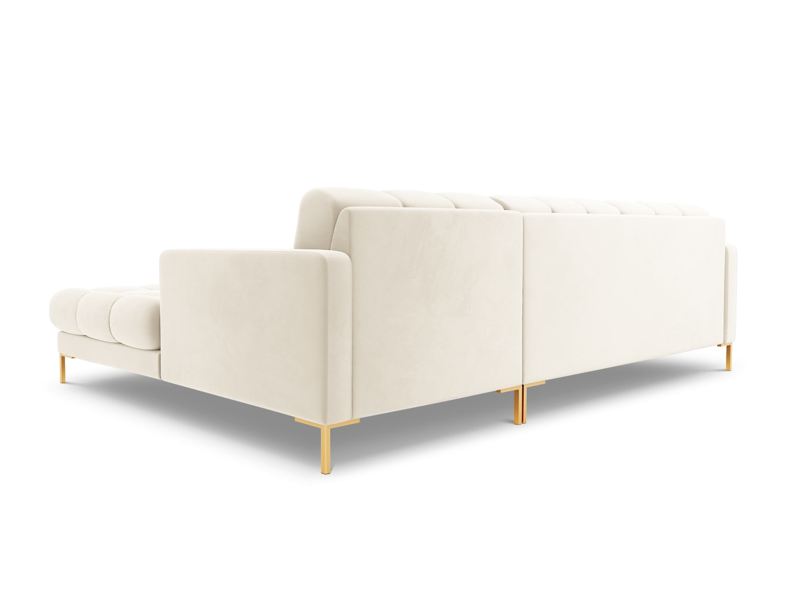 Elegantes 5-Sitzer Ecksofa rechts Bali in sanftem Beige, ideal für entspannte Stunden und geschmackvolle Wohnräume von Cosmopolitan Design.