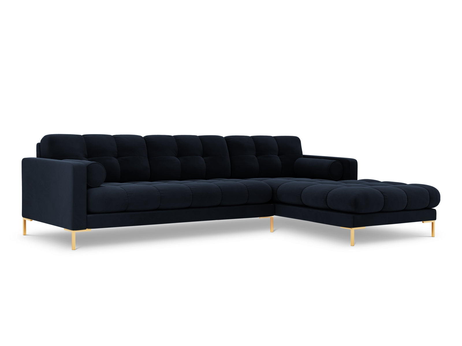 Elegantes 5-Sitzer Ecksofa rechts Bali in tiefem Blau, ideal für gemütliche Stunden und zeitgemäße Einrichtung von Cosmopolitan Design.