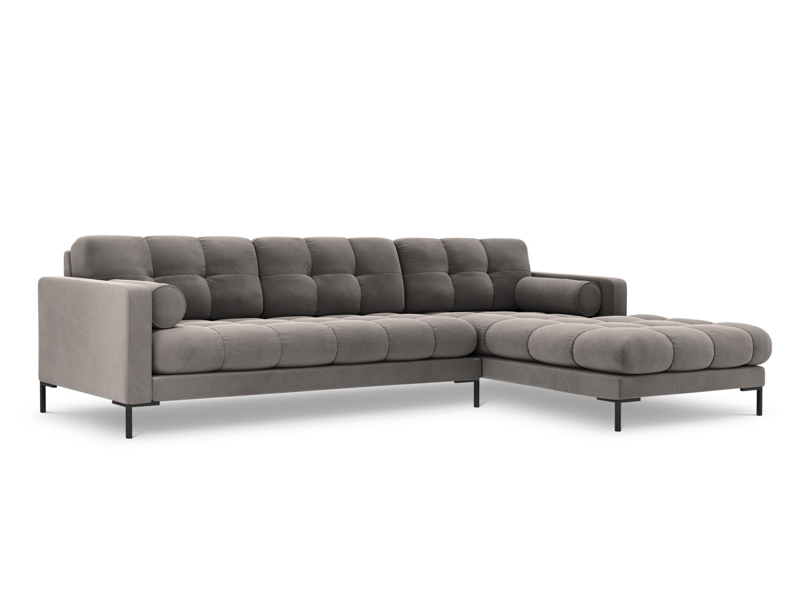 5-Sitzer Ecksofa rechts Bali in Light Grey-Bluvel präsentiert im Onlineshop von KAQTU Design AG. Ecksofa rechts ist von Cosmopolitan Design