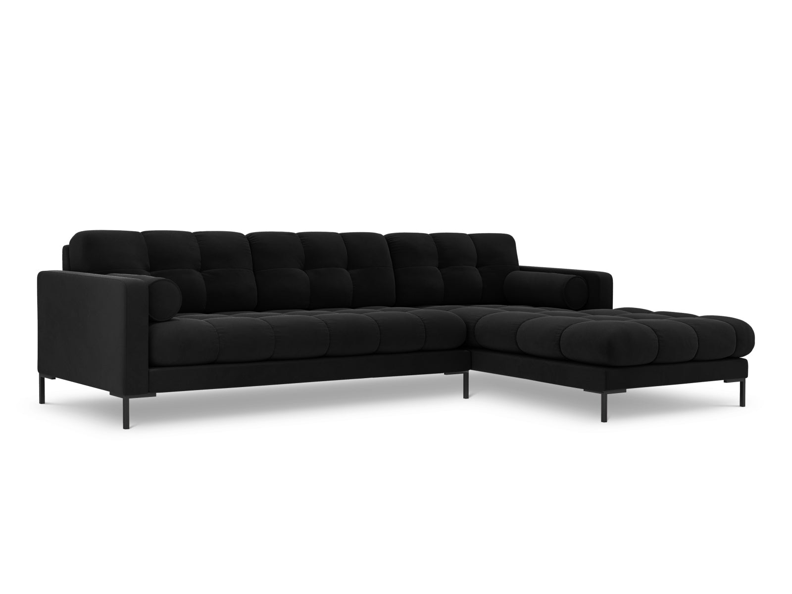 5-Sitzer Ecksofa rechts Bali in Black-Bluvel präsentiert im Onlineshop von KAQTU Design AG. Ecksofa rechts ist von Cosmopolitan Design