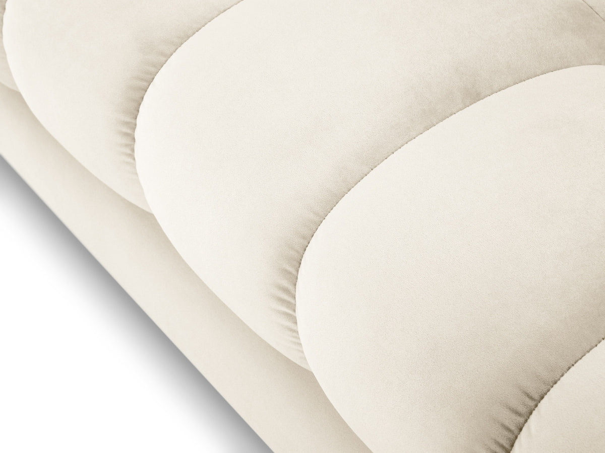 Ecksofa rechts Bali von Cosmopolitan Design mit Récamière, Stoffbezug und Metallbeinen
