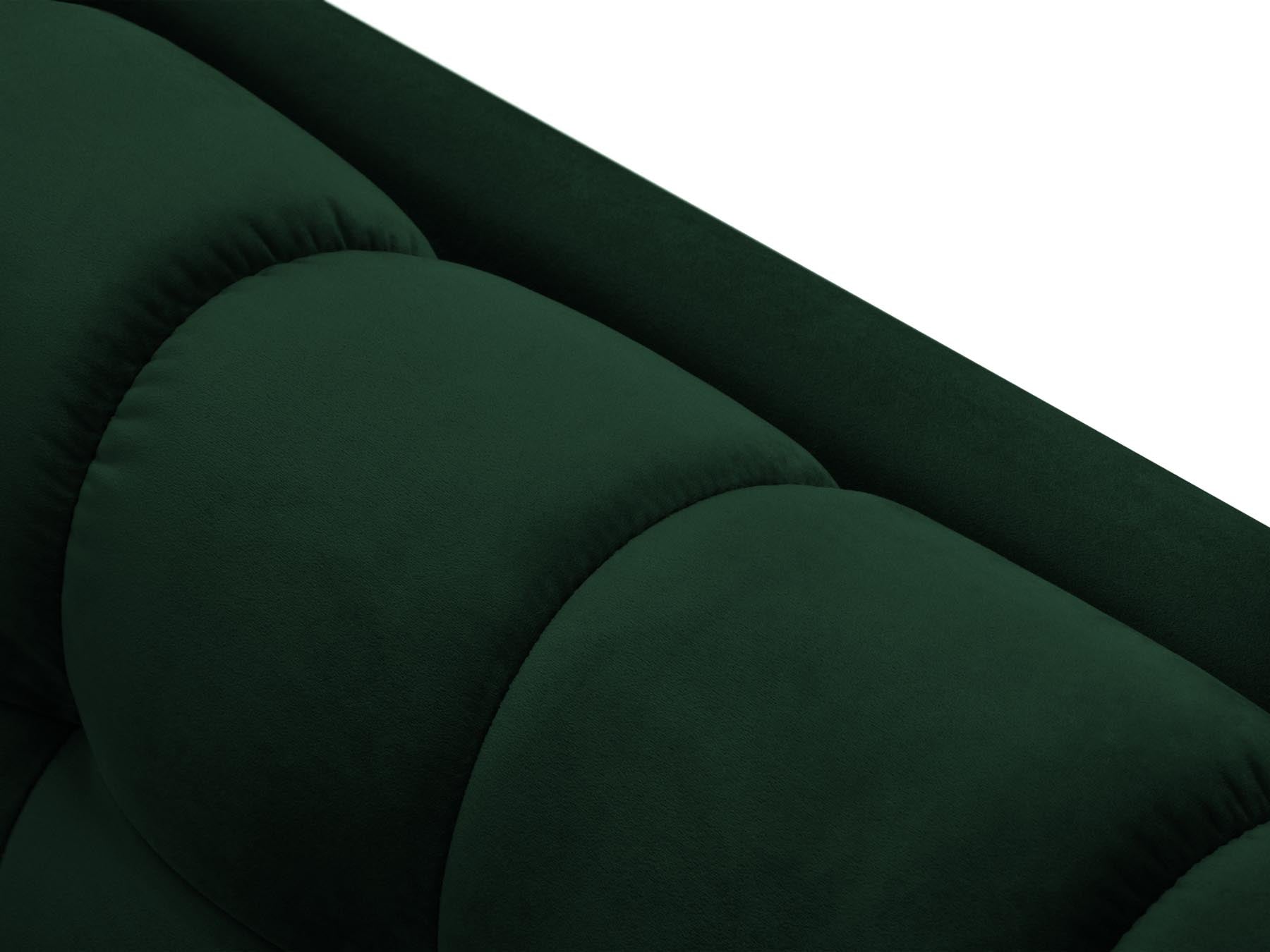 Elegantes 5-Sitzer Ecksofa rechts Bali in luxuriösem Bottle Green-Bluvel, ideal für moderne und gemütliche Wohnräume.