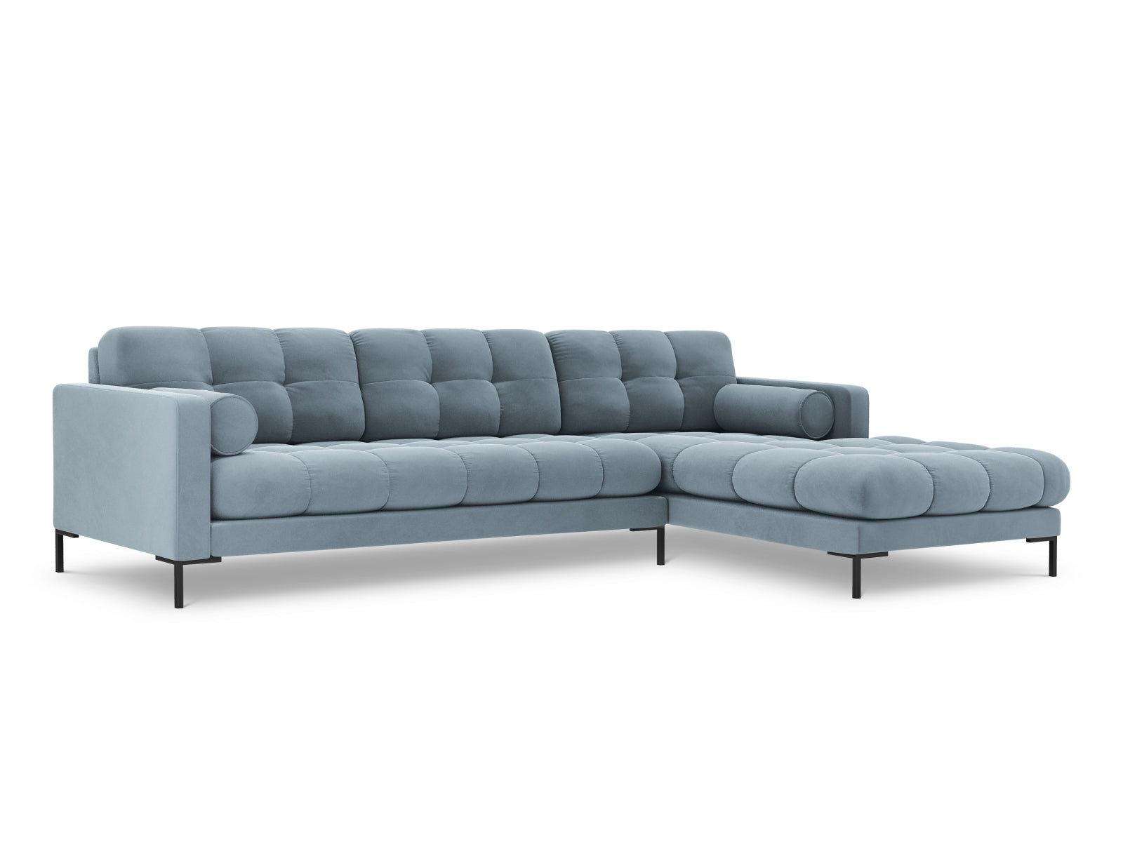 5-Sitzer Ecksofa rechts Bali in Light Blue-Bluvel präsentiert im Onlineshop von KAQTU Design AG. Ecksofa rechts ist von Cosmopolitan Design