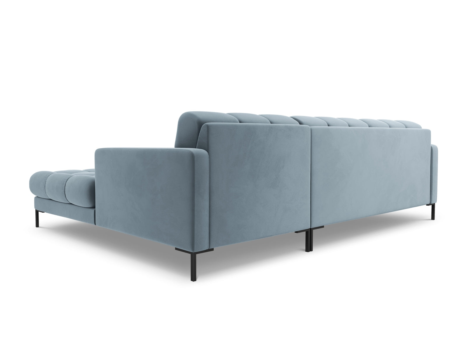 Elegantes 5-Sitzer Ecksofa rechts Bali in sanftem Hellblau, ideal für stilvolle Wohnräume und entspannte Stunden von Cosmopolitan Design.