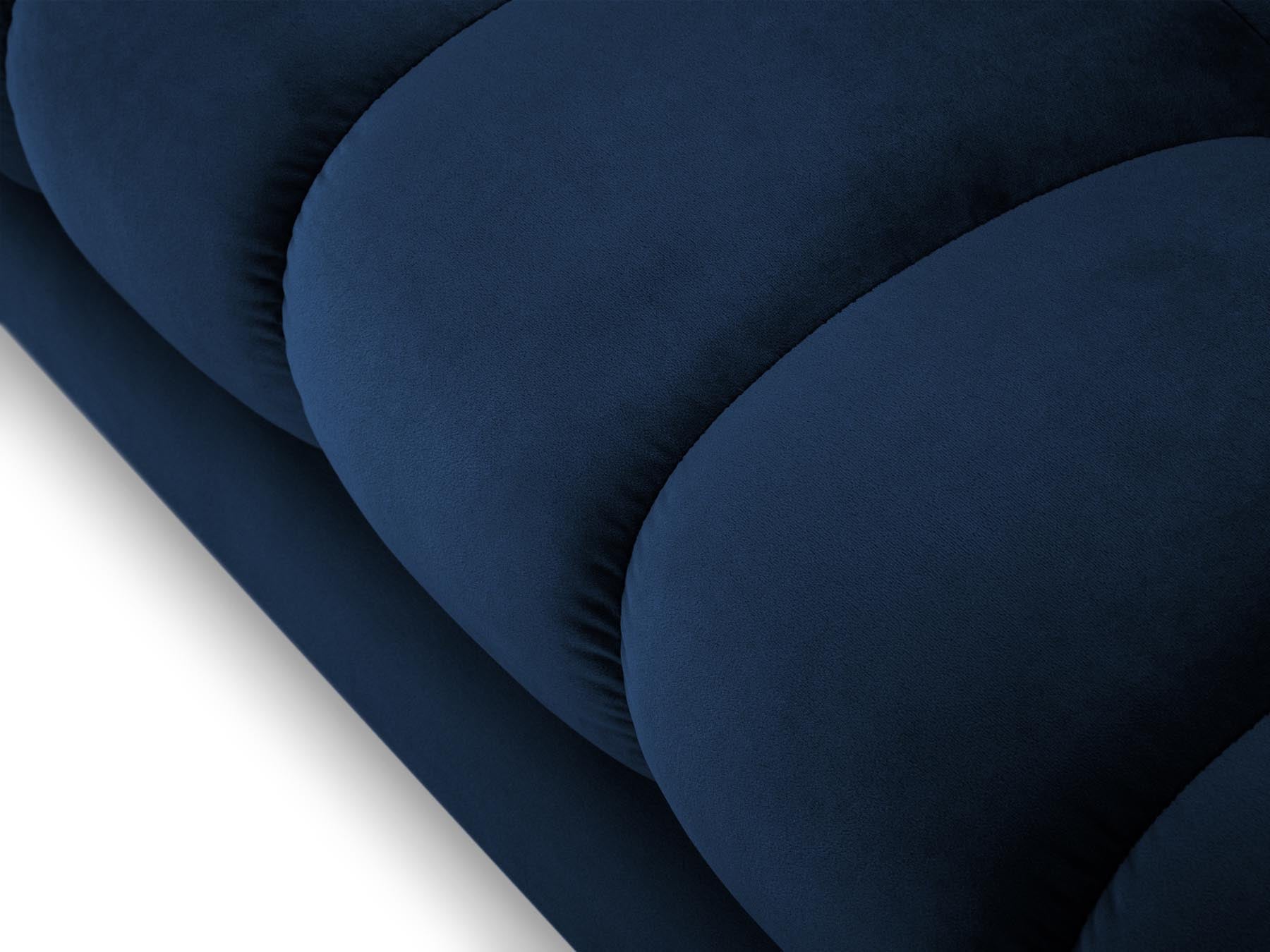 Modernes 5-Sitzer Ecksofa rechts Bali in Royal Blue-Bluvel, perfekt für gemütliche Abende und stilvolle Einrichtungsideen.