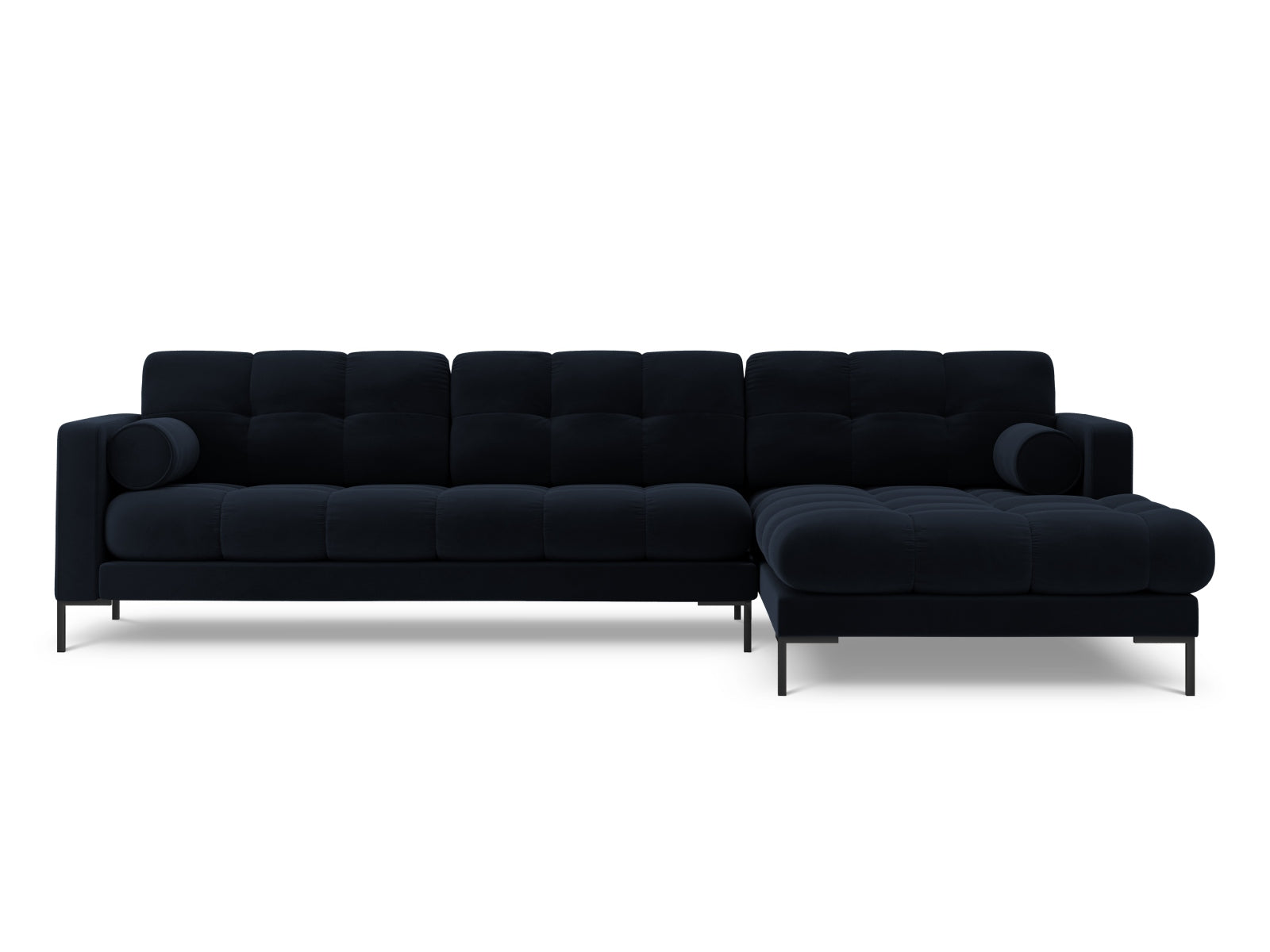 Elegantes 5-Sitzer Ecksofa rechts Bali in stilvollem Dunkelblau, ideal für moderne Wohnräume, präsentiert von Cosmopolitan Design.