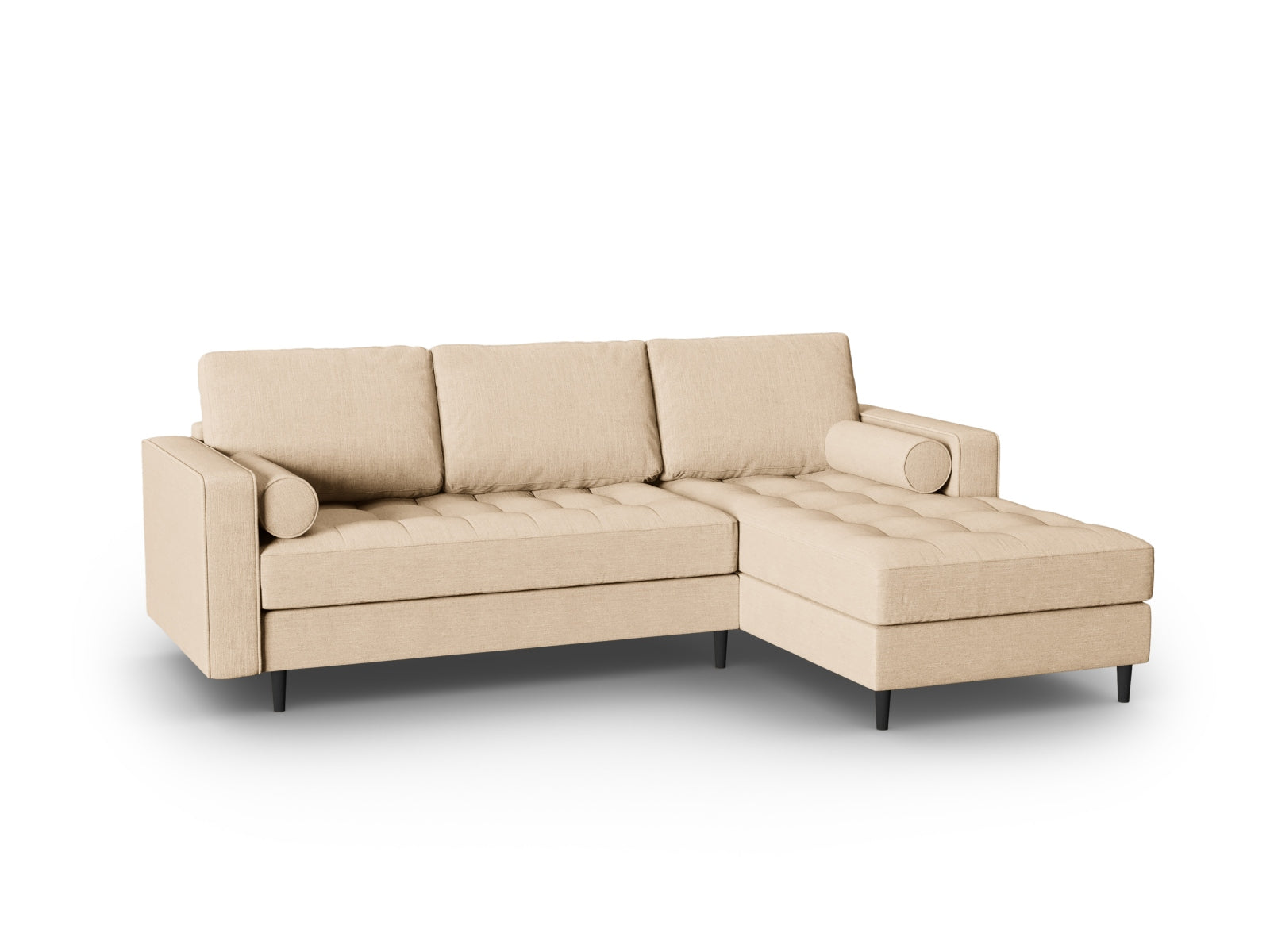 Elegantes 4-Sitzer Ecksofa rechts Aspen in Beige-Melva von Cosmopolitan Design, ideal für ein modernes Wohnambiente.