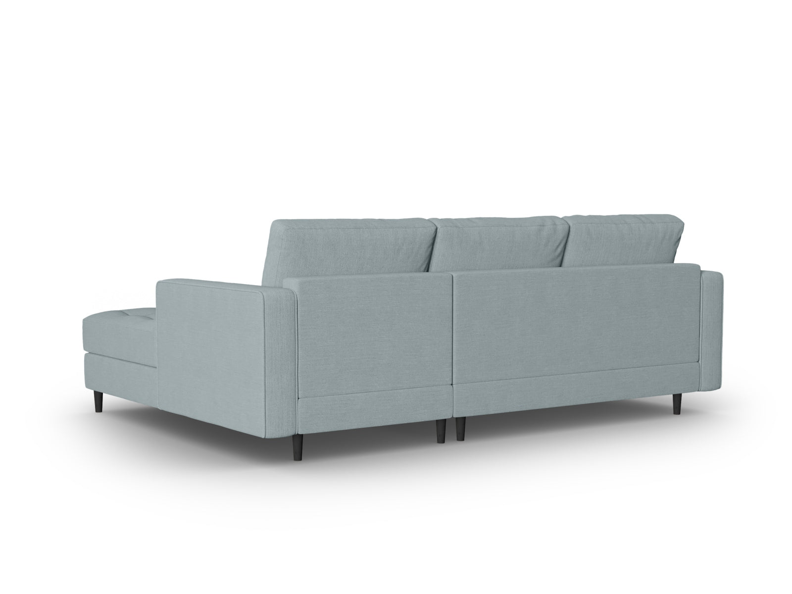 Elegantes 4-Sitzer Ecksofa rechts Aspen in stilvollem Blue-Melva, ideal für einladende Wohnräume und entspannte Stunden.