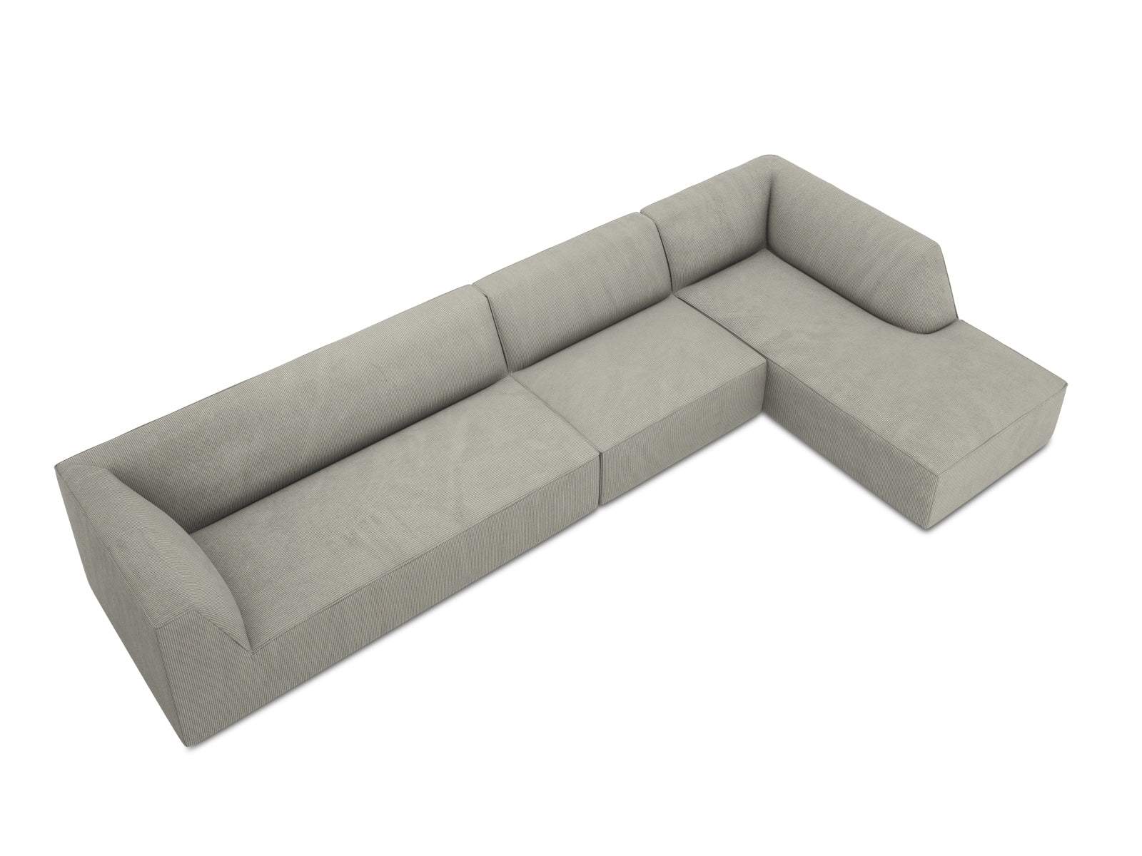 Oslo Modular Ecksofa rechts 5 Sitzer in Light Grey präsentiert im Onlineshop von KAQTU Design AG. Ecksofa rechts ist von Cosmopolitan Design