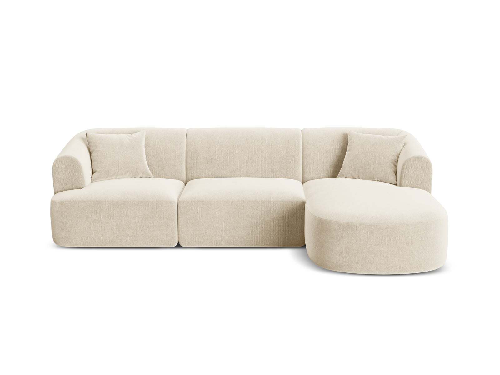 Campi Velour Modular Ecksofa rechts 4 Sitzer in Light Beige präsentiert im Onlineshop von KAQTU Design AG. Ecksofa rechts ist von Cosmopolitan Design