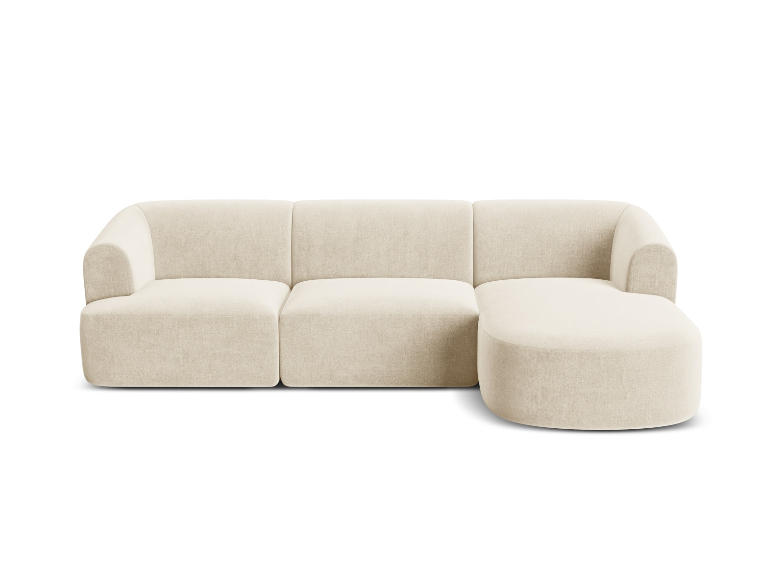 Entdecken Sie das stilvolle Campi Velour Modular Ecksofa rechts 4 Sitzer von Cosmopolitan Design – perfekt für Ihr modernes Wohnzimmer, flexibel und bequem.