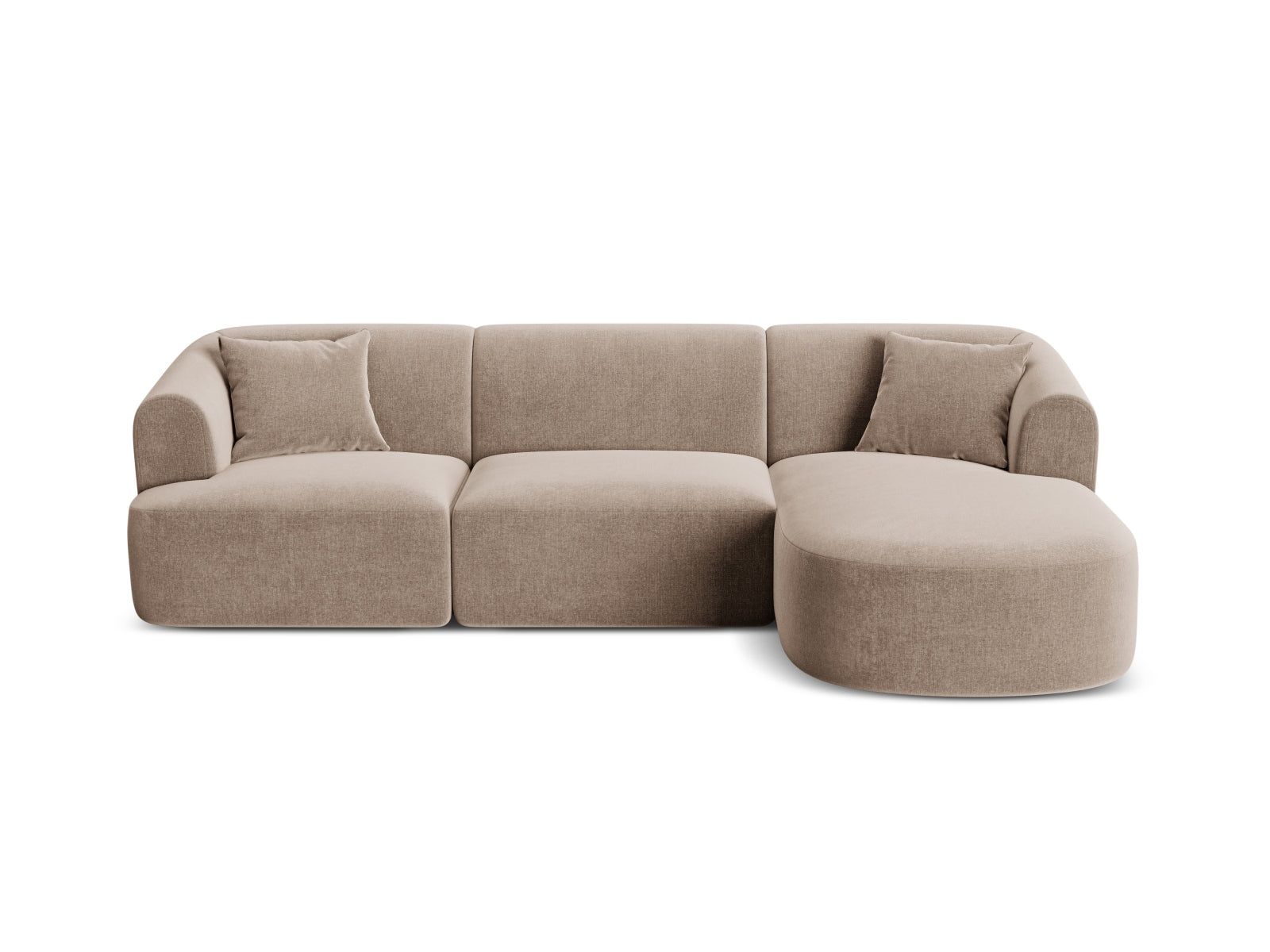 Campi Velour Modular Ecksofa rechts 4 Sitzer in Dark Beige präsentiert im Onlineshop von KAQTU Design AG. Ecksofa rechts ist von Cosmopolitan Design