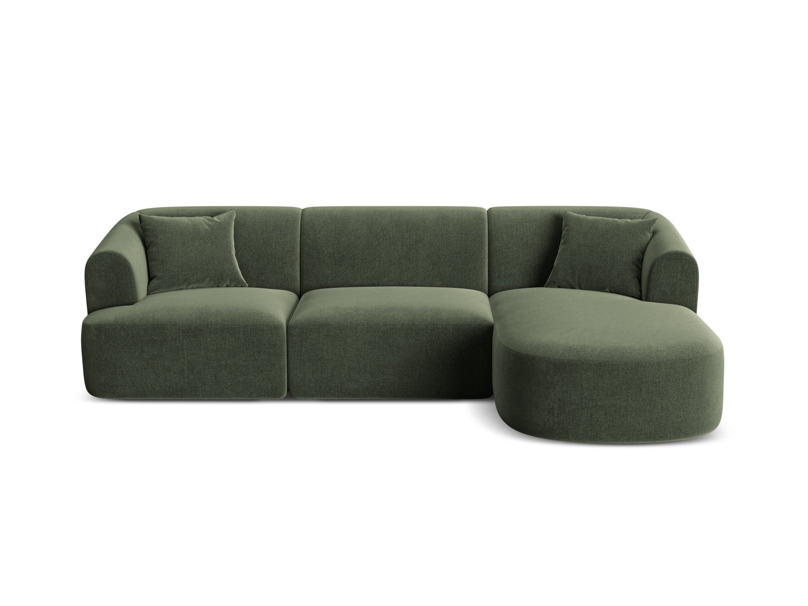 Campi Velour Modular Ecksofa rechts 4 Sitzer in Green präsentiert im Onlineshop von KAQTU Design AG. Ecksofa rechts ist von Cosmopolitan Design