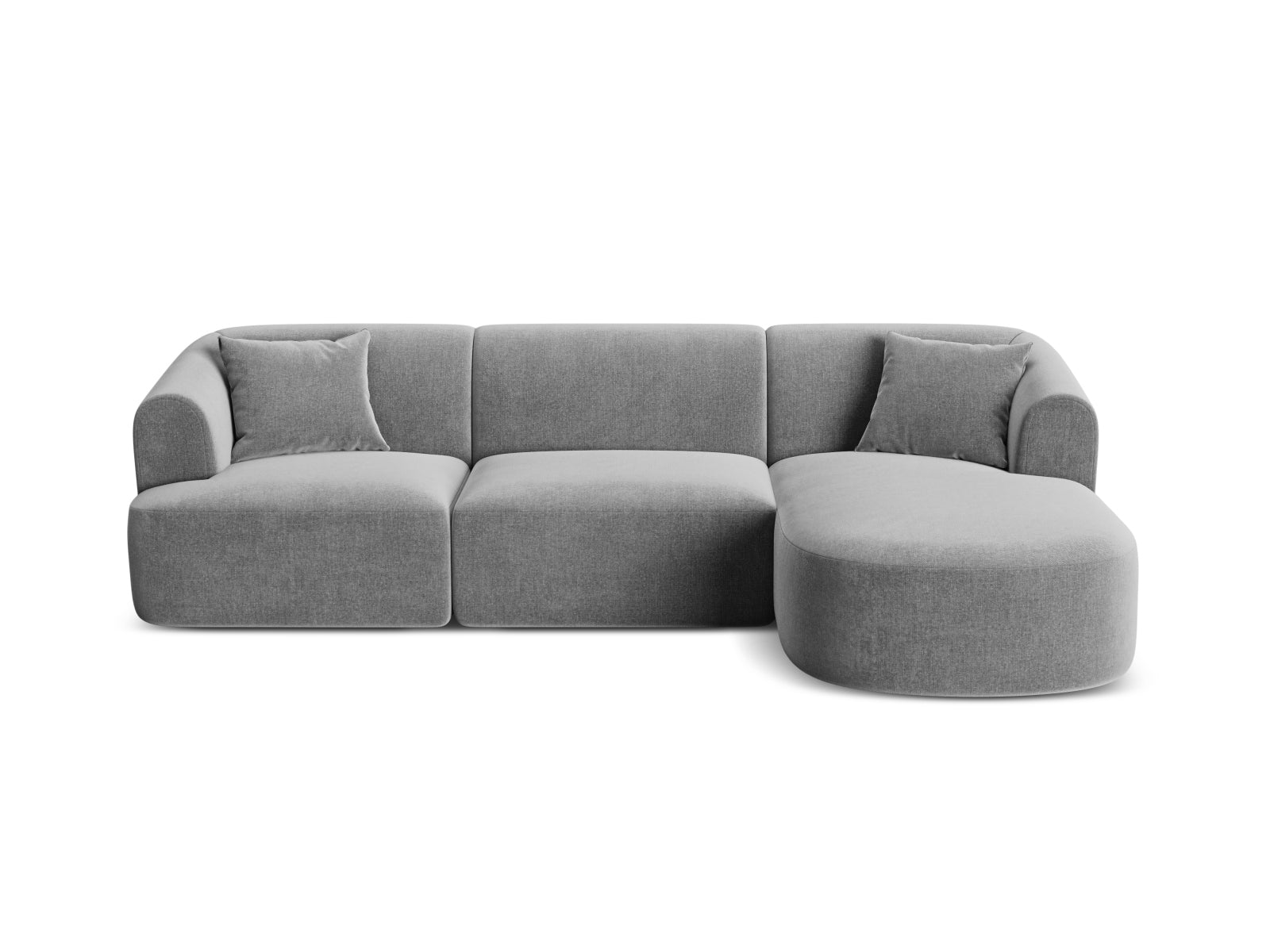 Campi Velour Modular Ecksofa rechts 4 Sitzer in Grey präsentiert im Onlineshop von KAQTU Design AG. Ecksofa rechts ist von Cosmopolitan Design