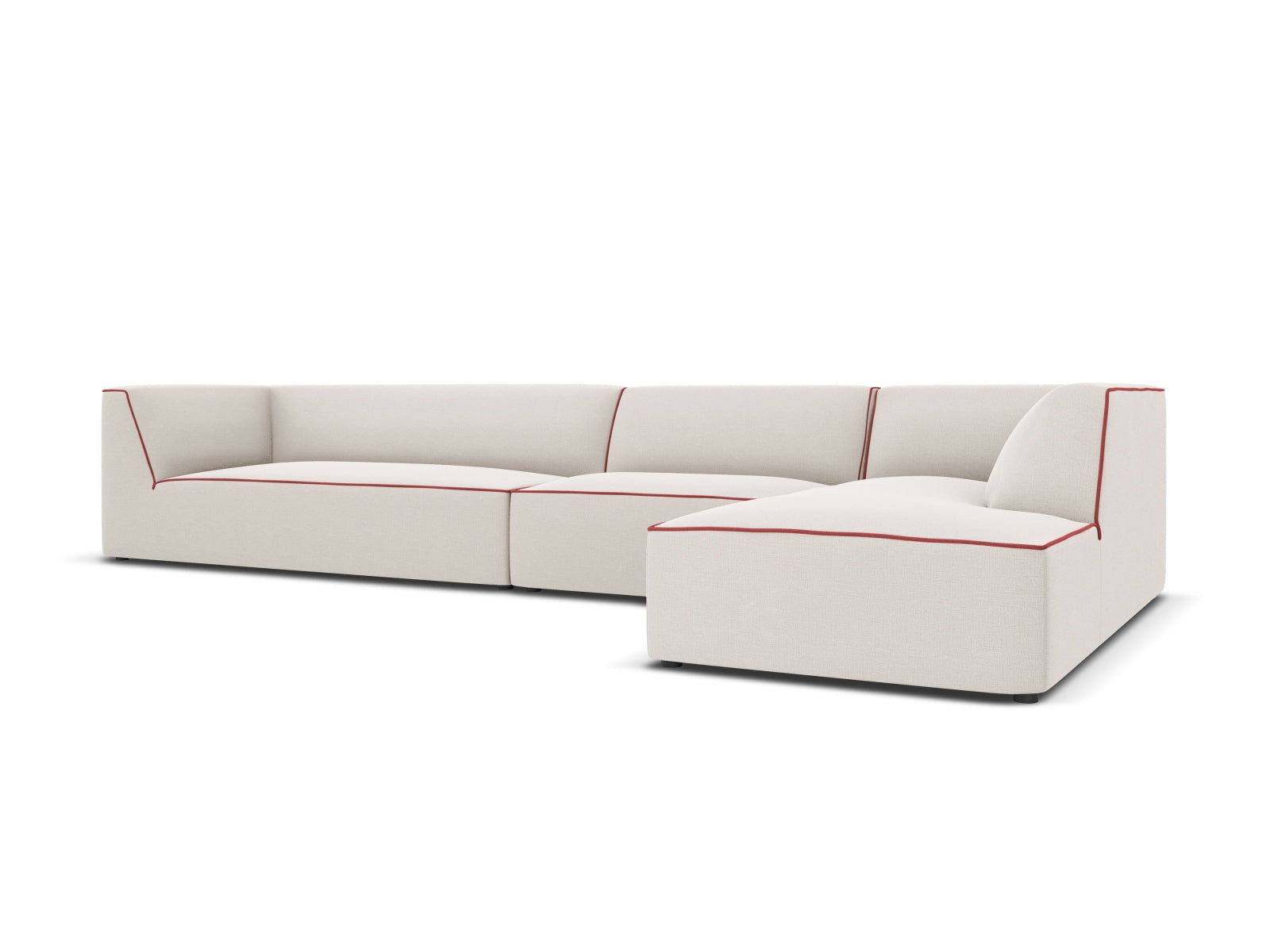 Oslo Modular Ecksofa rechts 5 Sitzer in Grey Beige Melange, Terracotta präsentiert im Onlineshop von KAQTU Design AG. Ecksofa rechts ist von Cosmopolitan Design