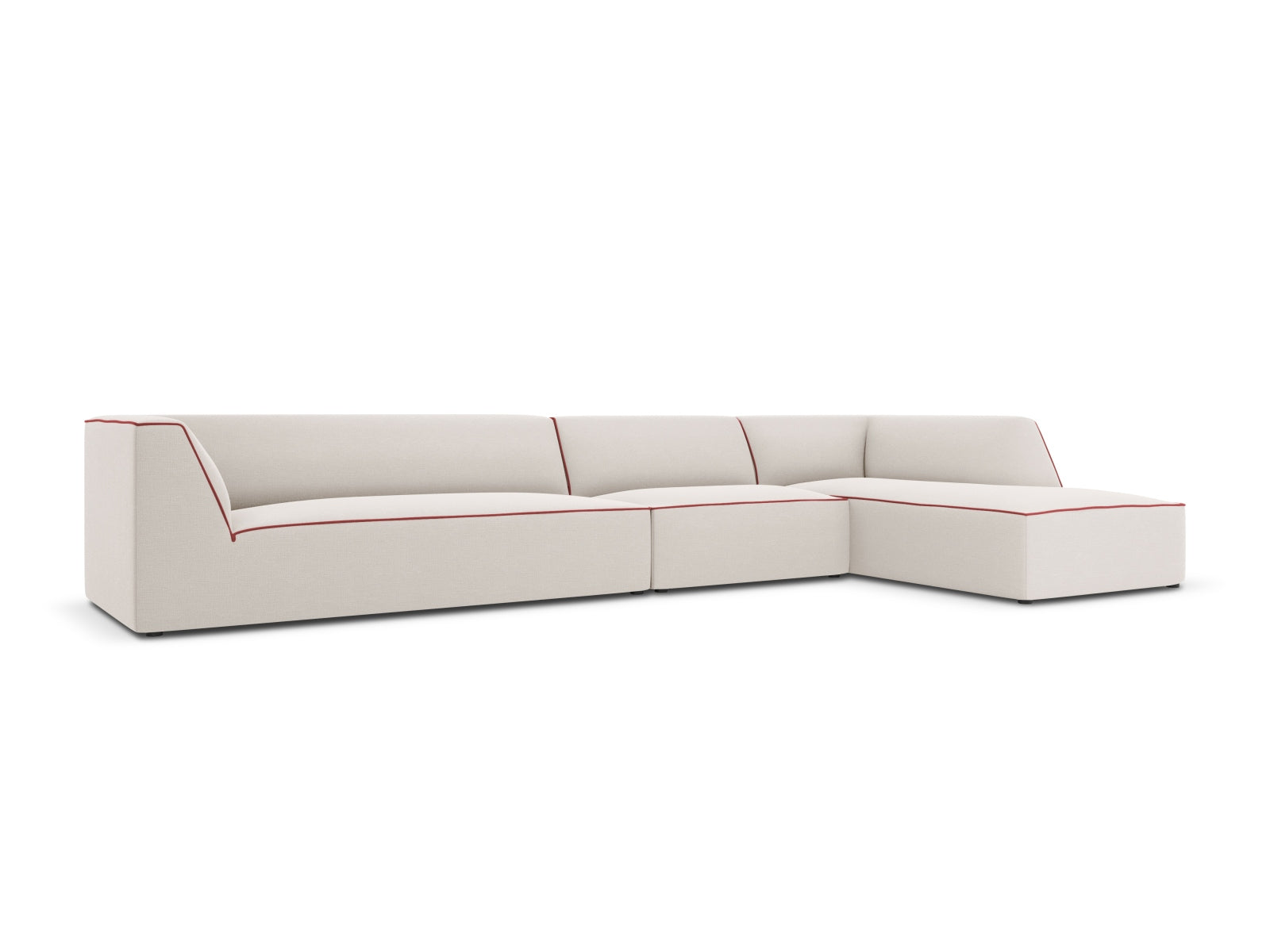 Oslo Modular Ecksofa rechts 5 Sitzer in Grey Beige Melange, Terracotta präsentiert im Onlineshop von KAQTU Design AG. Ecksofa rechts ist von Cosmopolitan Design