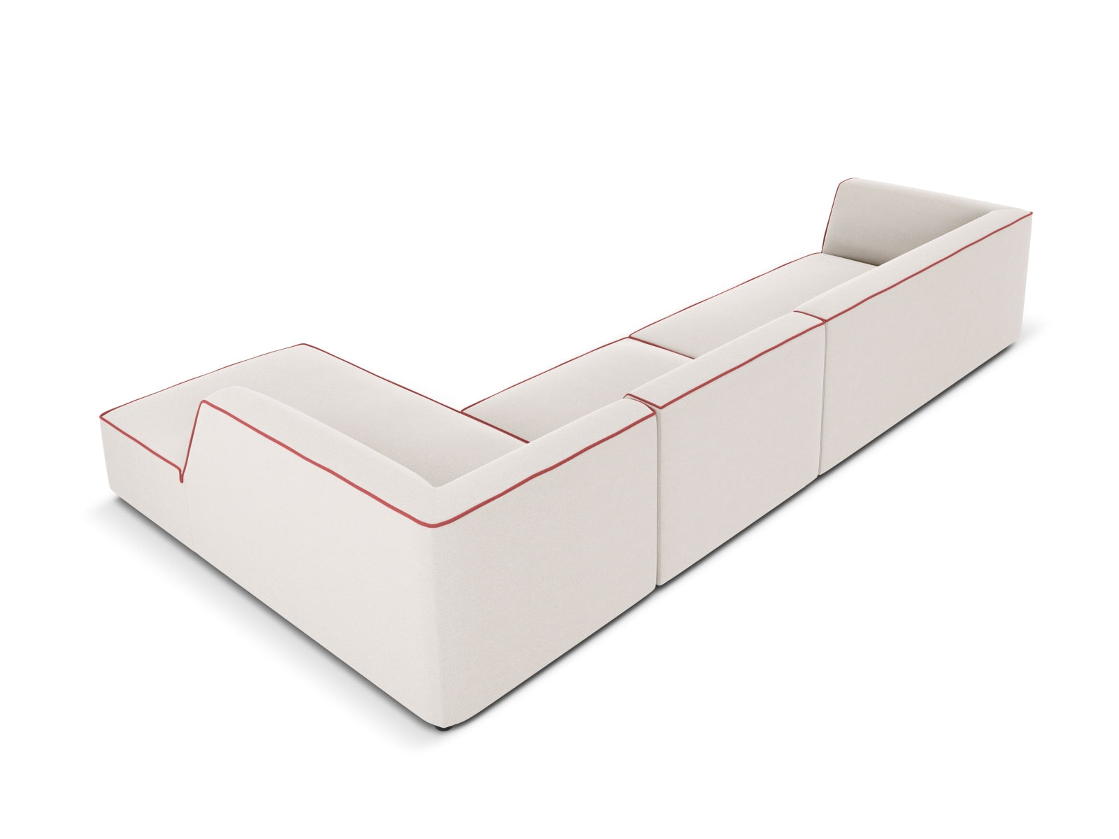 Oslo Modular Ecksofa rechts 5 Sitzer in Grey Beige Melange, Terracotta präsentiert im Onlineshop von KAQTU Design AG. Ecksofa rechts ist von Cosmopolitan Design