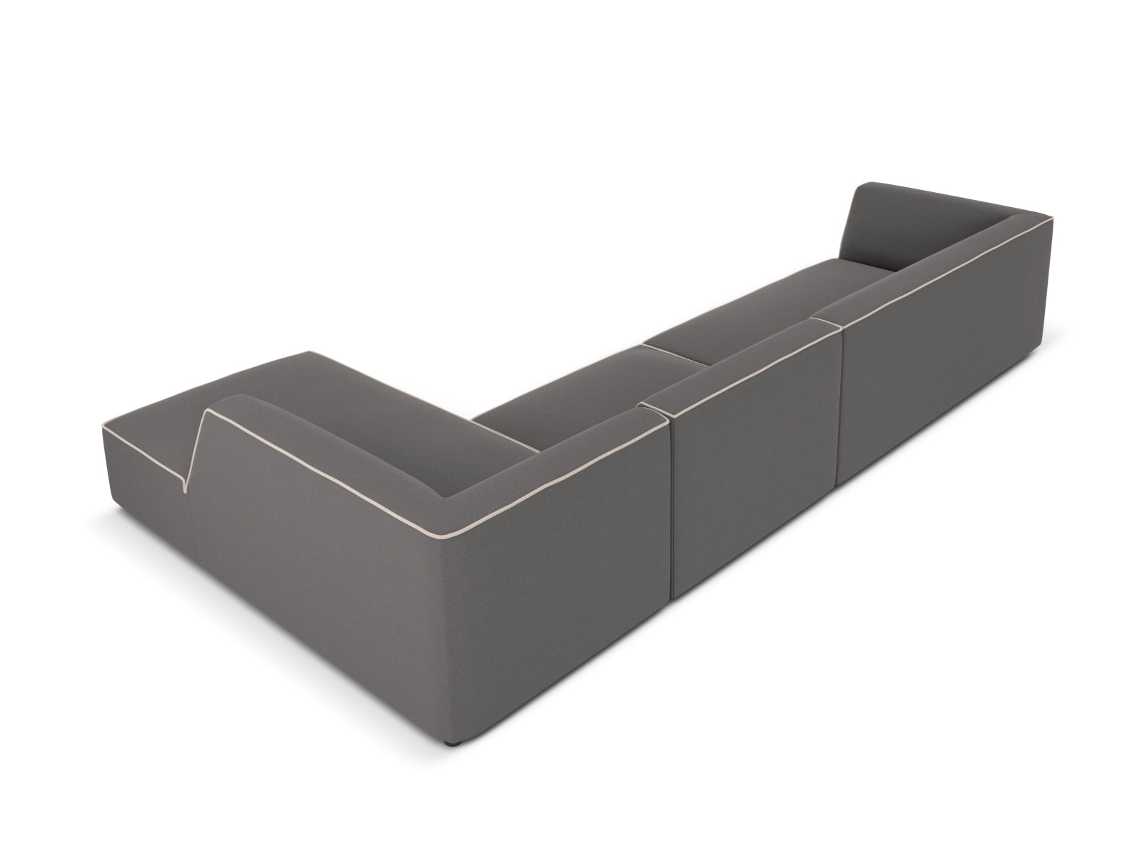 Oslo Modular Ecksofa rechts 5 Sitzer in Grey, Grey Beige Melange präsentiert im Onlineshop von KAQTU Design AG. Ecksofa rechts ist von Cosmopolitan Design