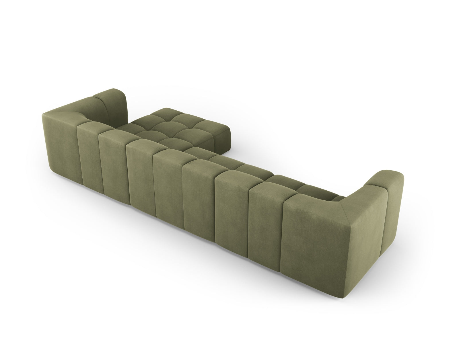 Modernes 5-Sitzer Ecksofa Moritz in zartem Mintgrün, perfekt für gemütliche Wohnzimmer. Hochwertige Verarbeitung und stilvolles Design.