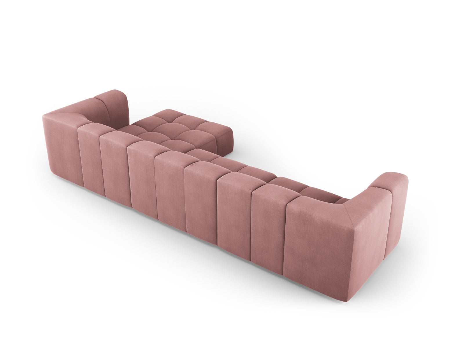 Elegantes 5-Sitzer Ecksofa Moritz in strahlendem Pink, perfekt für stilvolle Wohnzimmer. Hochwertige Verarbeitung von Cosmopolitan Design.