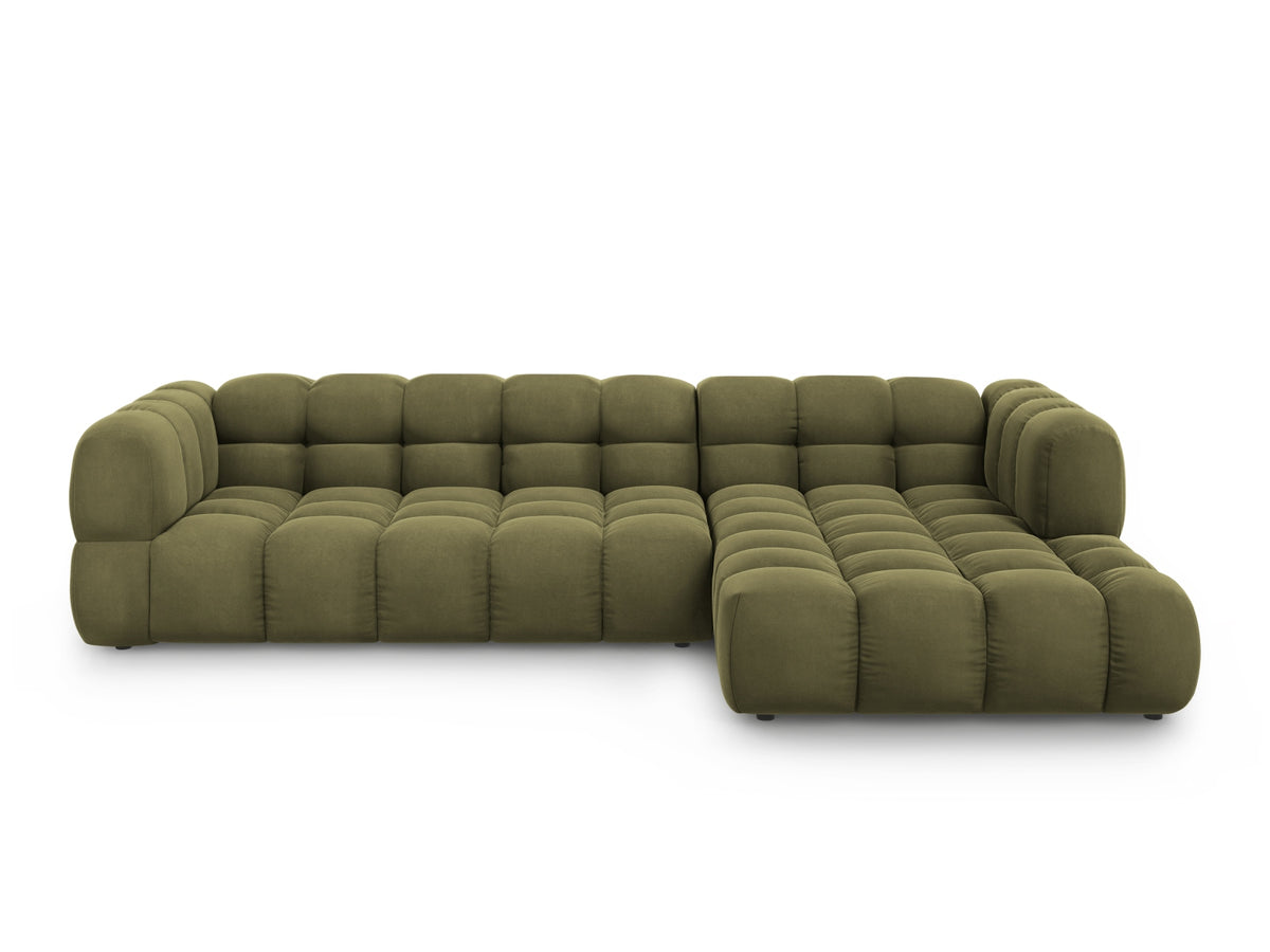 Sky Velour modulares Ecksofa rechts 4 Sitzer 162cm in Light Green-Casino präsentiert im Onlineshop von KAQTU Design AG. L-Sofa rechts ist von Cosmopolitan Design