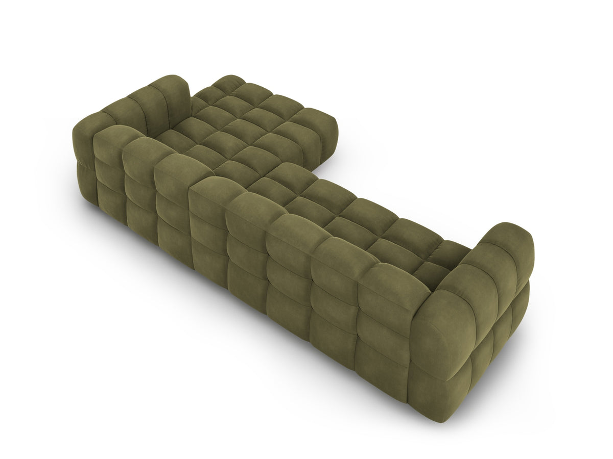 Sky Velour modulares Ecksofa rechts 4 Sitzer 162cm in Light Green-Casino präsentiert im Onlineshop von KAQTU Design AG. L-Sofa rechts ist von Cosmopolitan Design
