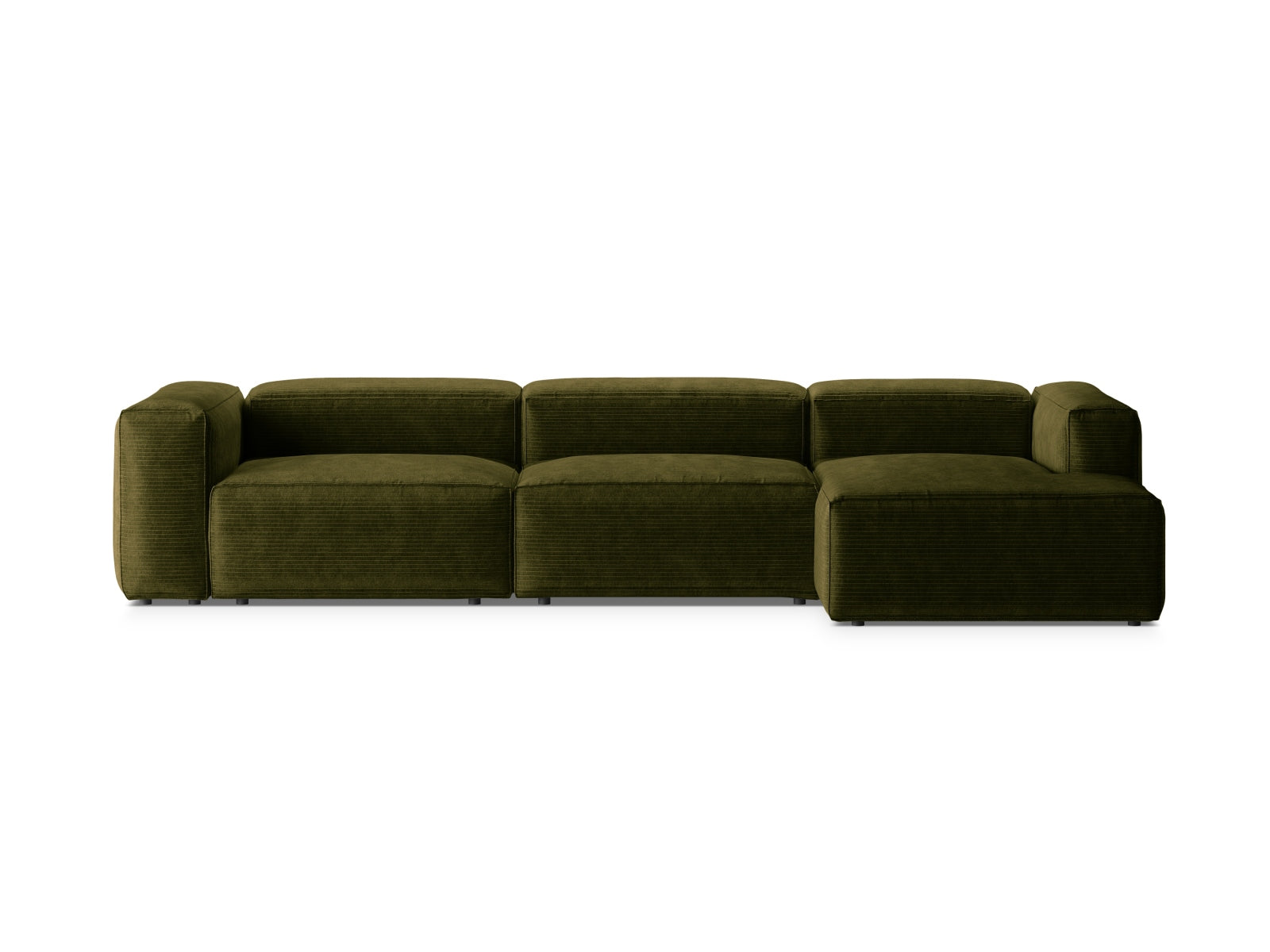 Bergamo Modular Ecksofa rechts 4 Sitzer in Green präsentiert im Onlineshop von KAQTU Design AG. Ecksofa rechts ist von Cosmopolitan Design