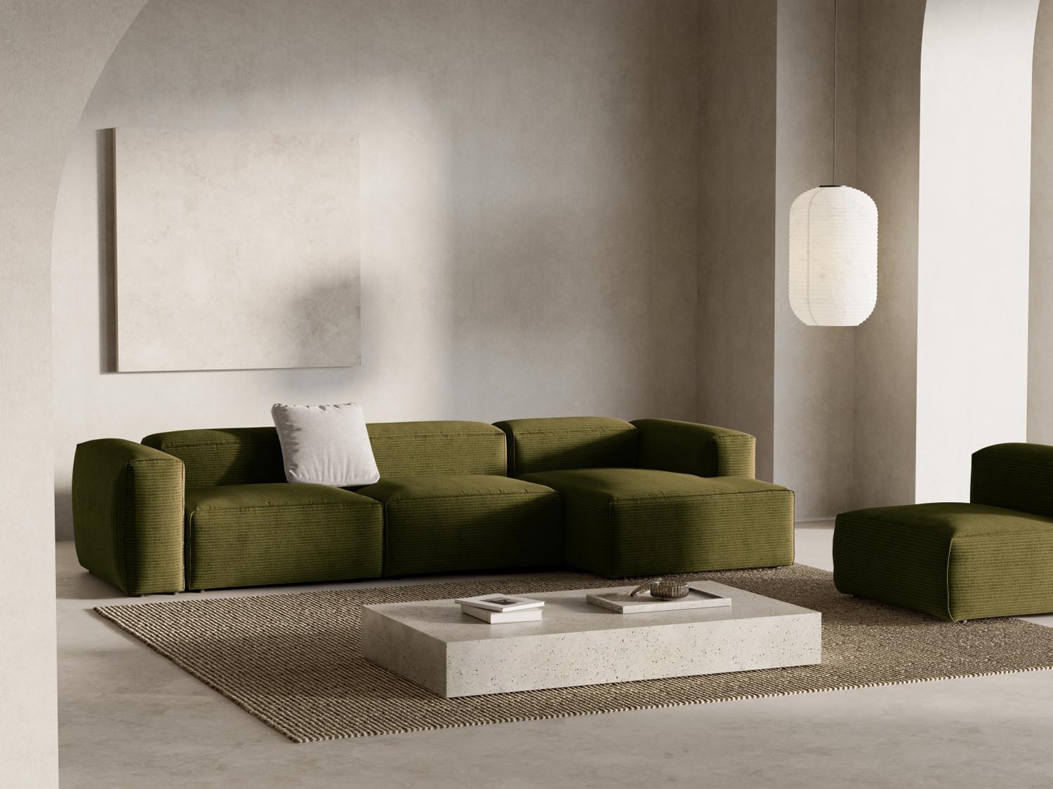 Erleben Sie das stilvolle Bergamo Modular Ecksofa rechts 4 Sitzer von Cosmopolitan Design – ideal für moderne Wohnzimmer und entspannte Stunden!