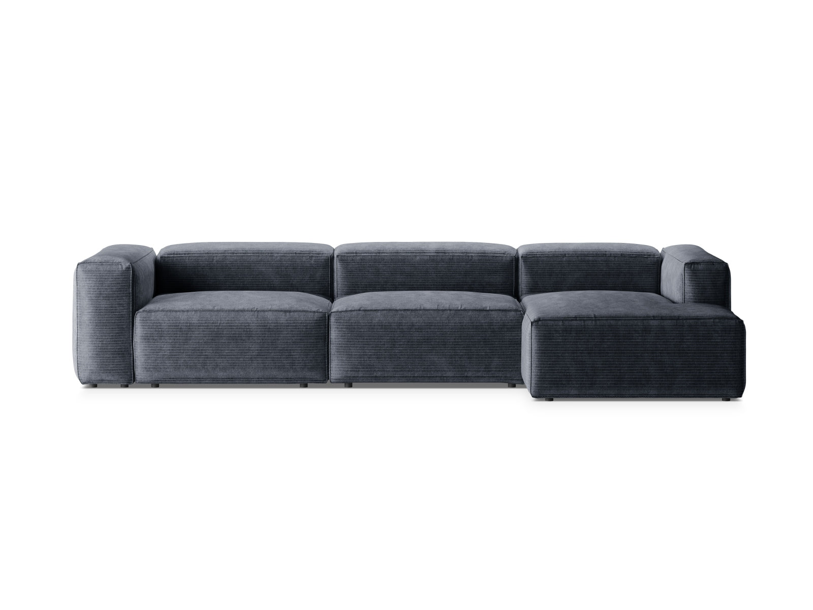 Bergamo Modular Ecksofa rechts 4 Sitzer in Muted Blue präsentiert im Onlineshop von KAQTU Design AG. Ecksofa rechts ist von Cosmopolitan Design